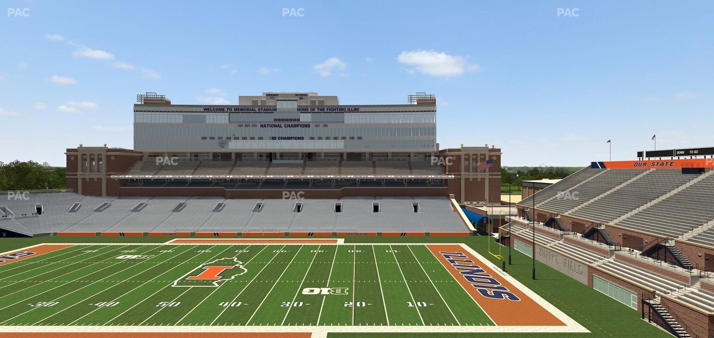 Seating view for Memorial Stadium - IL Section 203