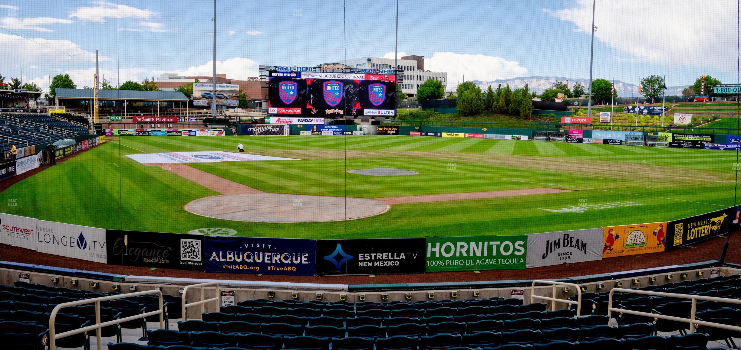 Seating view for Rio Grande Credit Union Field at Isotopes Park Section 104