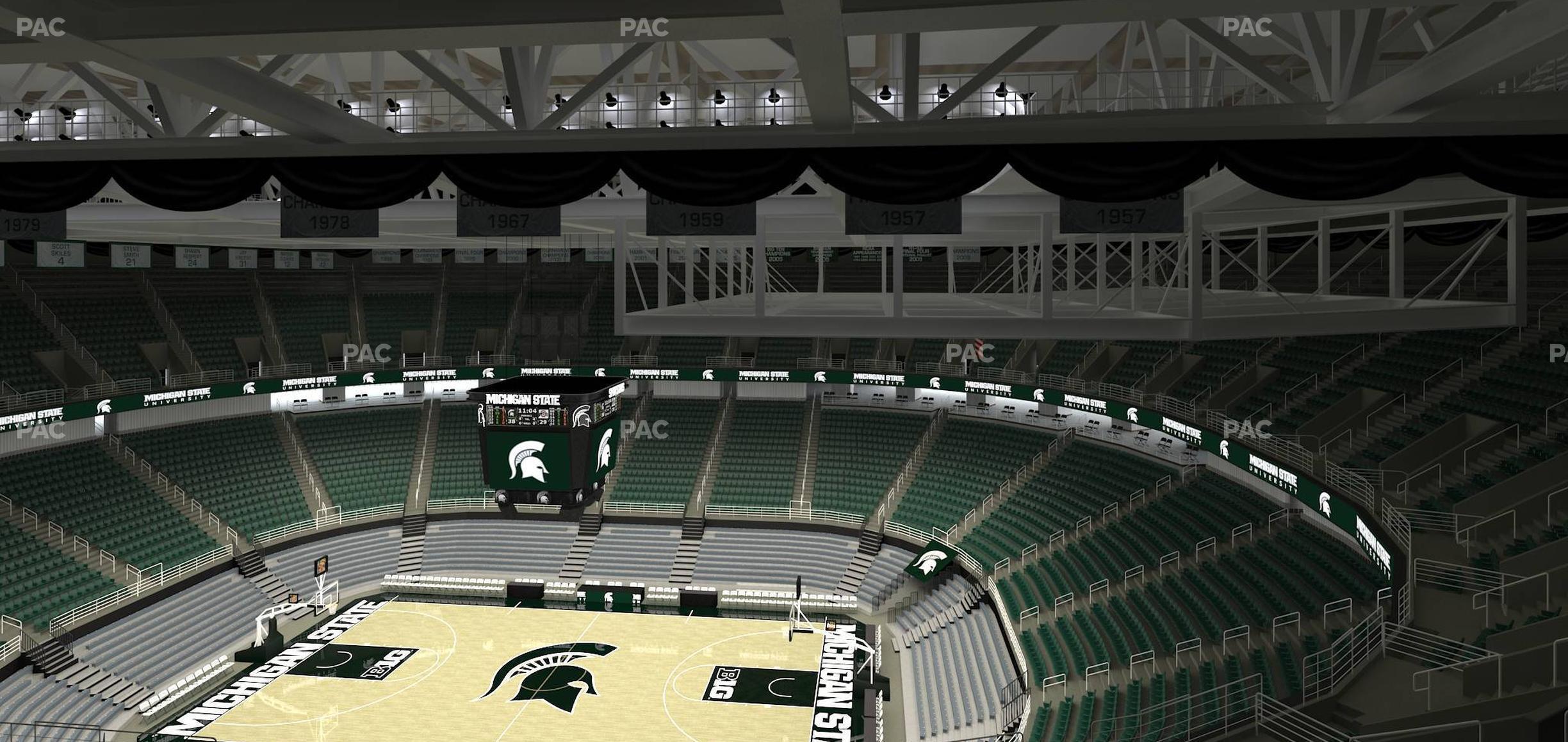 Seating view for Jack Breslin Student Events Center Section Bleachers 225