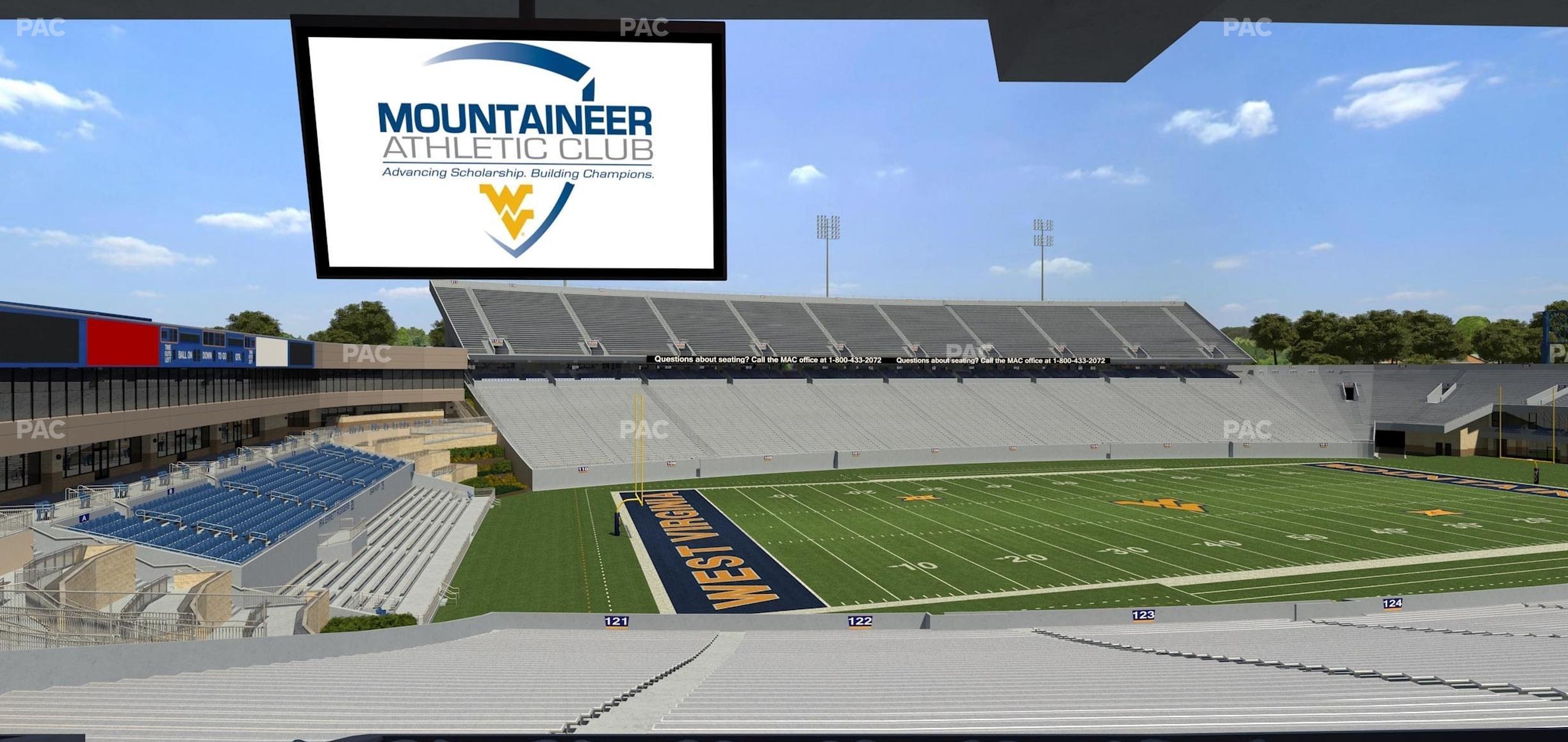 Seating view for Mountaineer Field at Milan Puskar Stadium Section Field Box 42