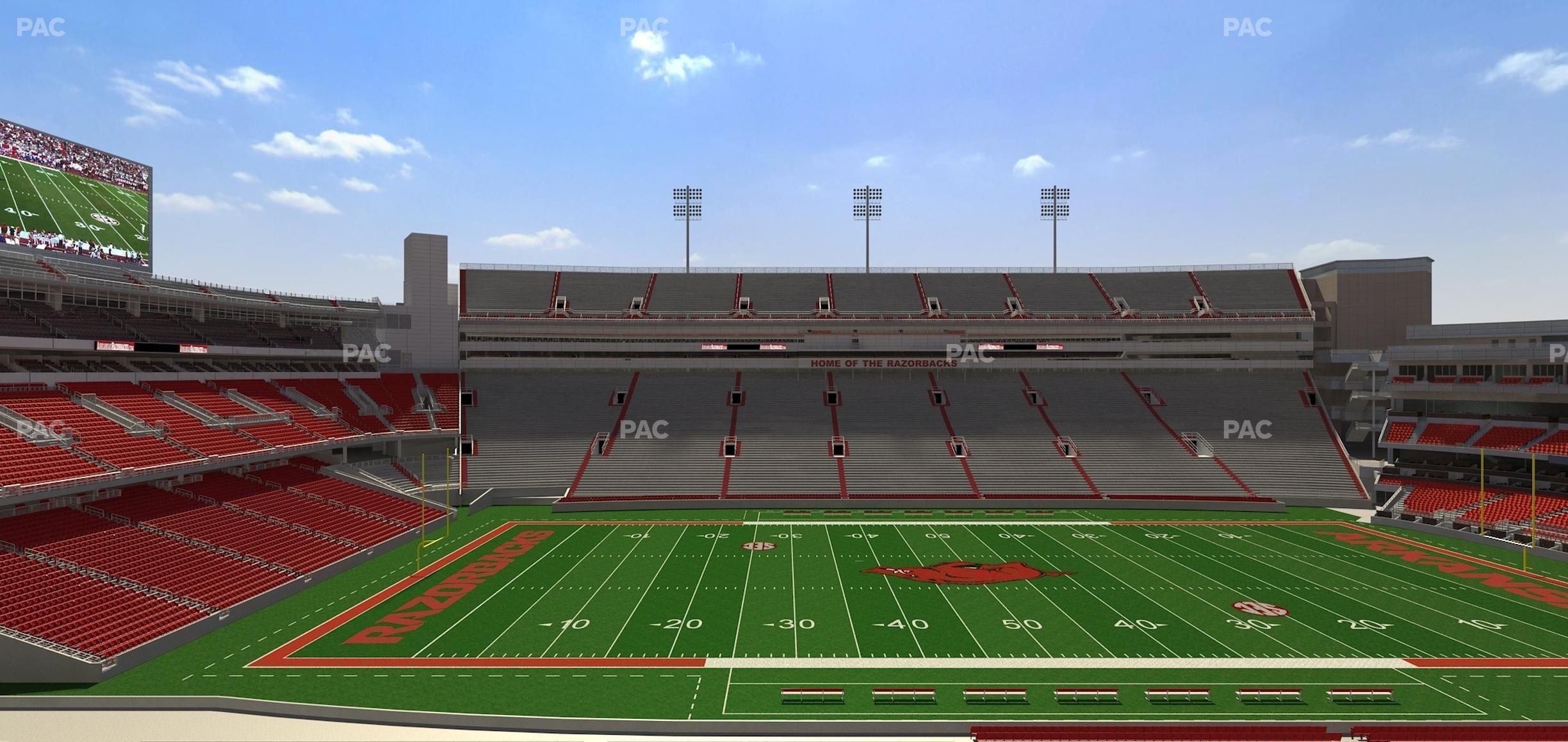 Seating view for Razorback Stadium Section 124