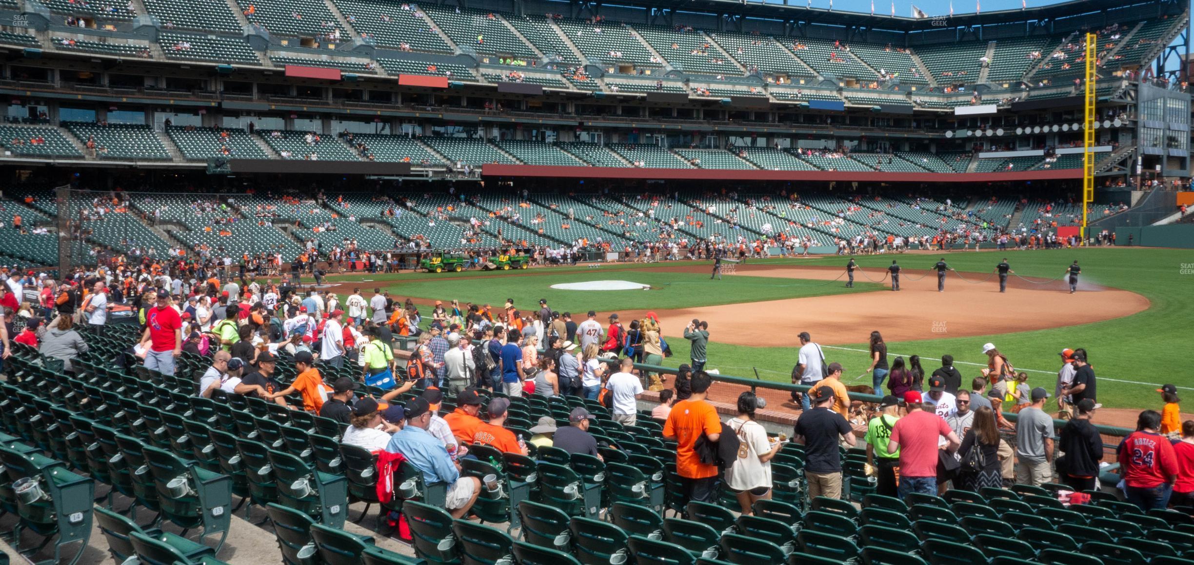 Seating view for Oracle Park Section Field Box 104