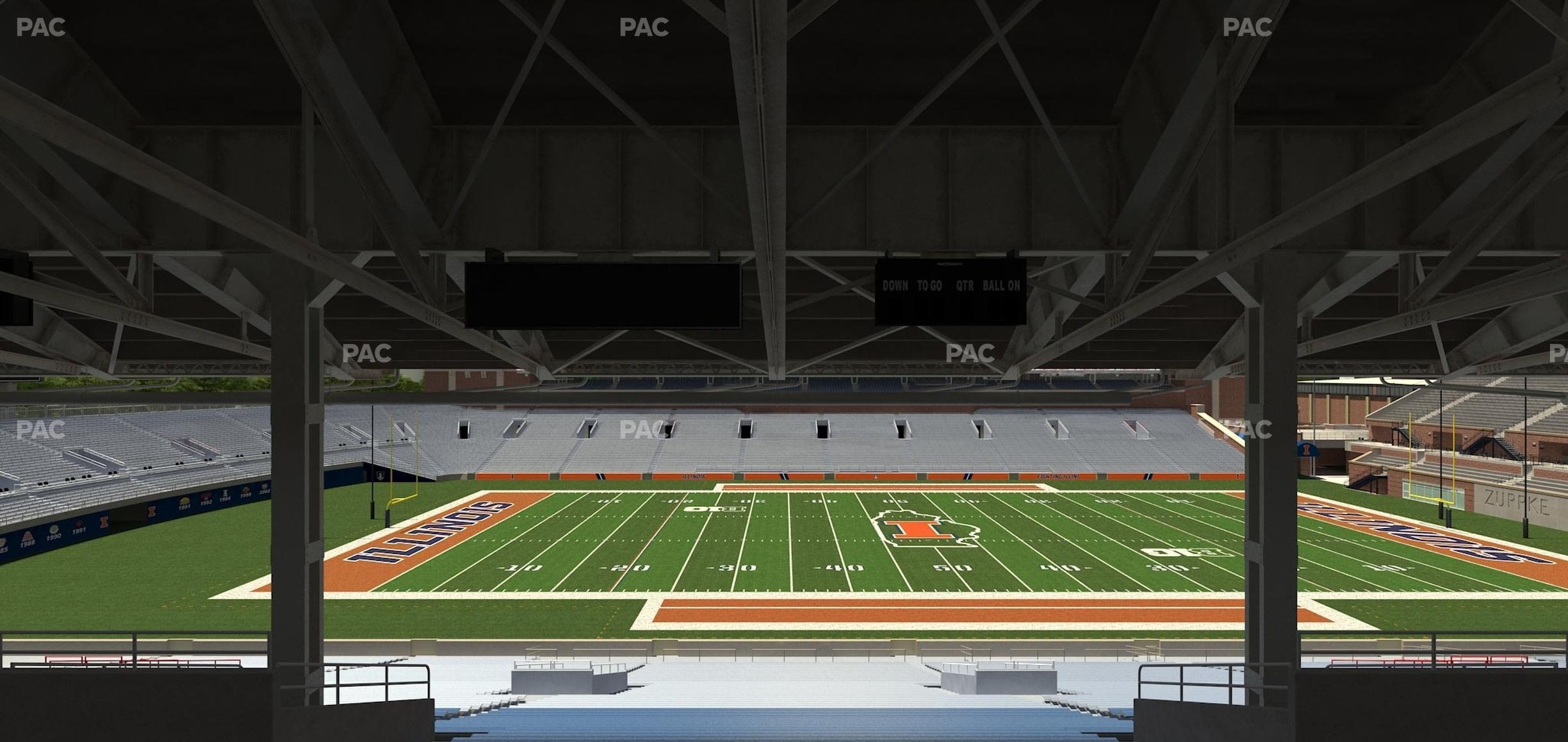 Seating view for Memorial Stadium - IL Section Back 106