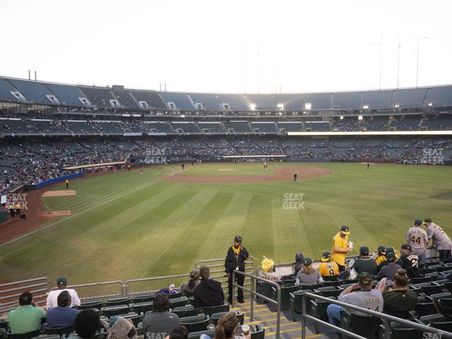 Seating view for Oakland Coliseum Section Front 150