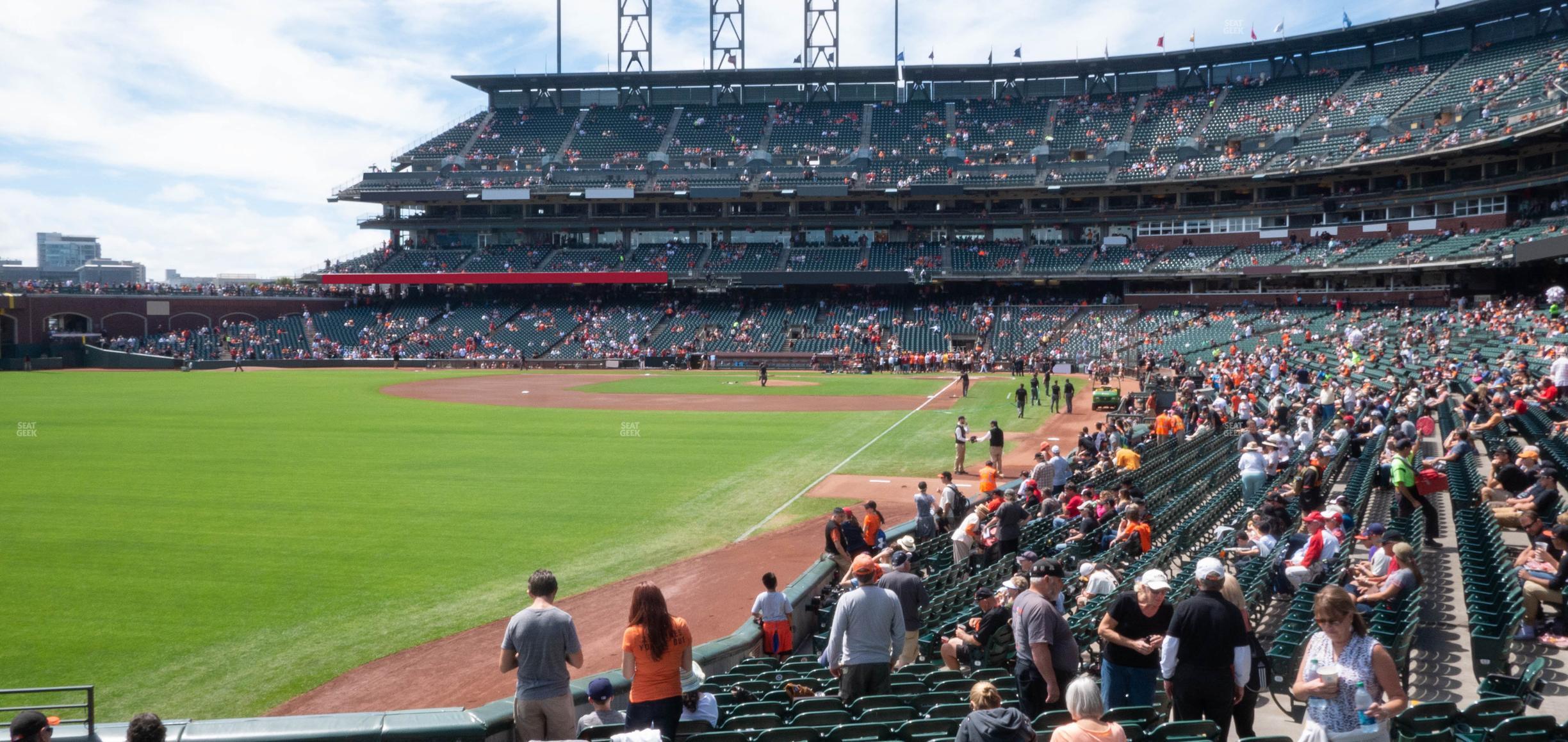 Seating view for Oracle Park Section Lower Box 135