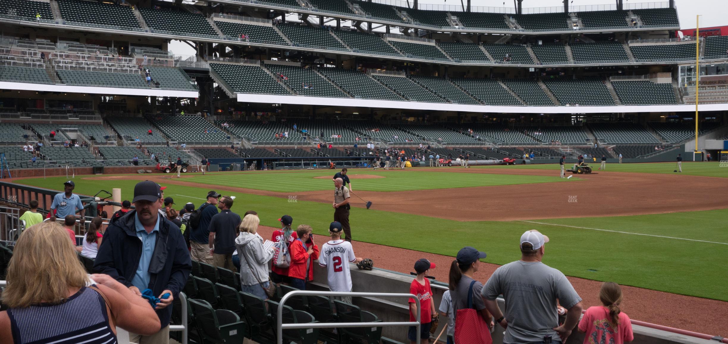 Seating view for Truist Park Section Dugout Reserved 15