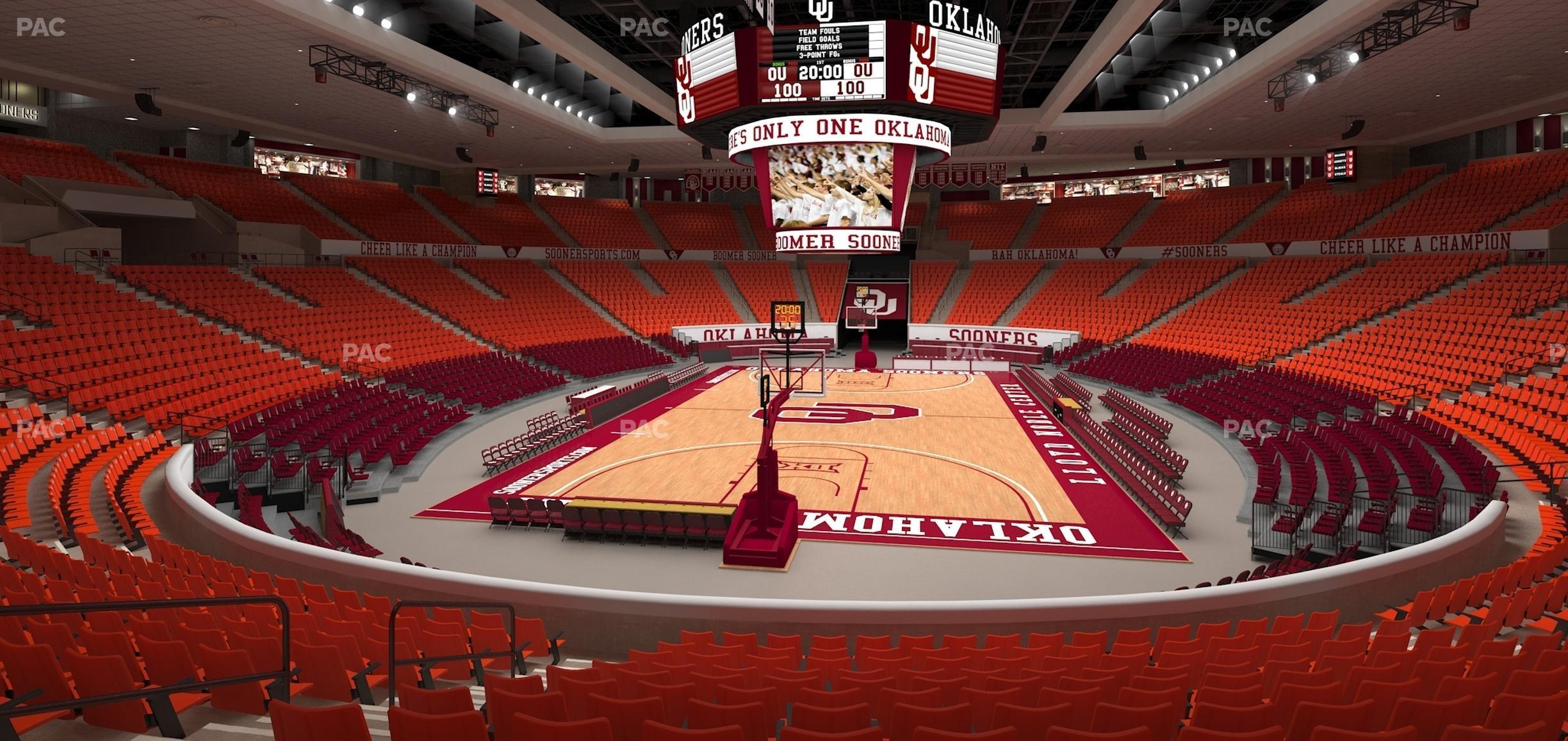 Seating view for Lloyd Noble Center Section 114