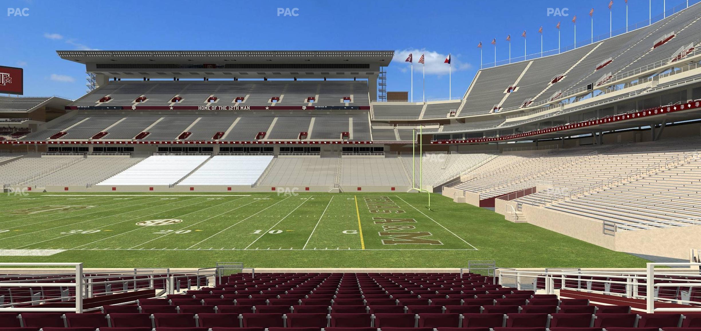 Seating view for Kyle Field Section Field Box 3