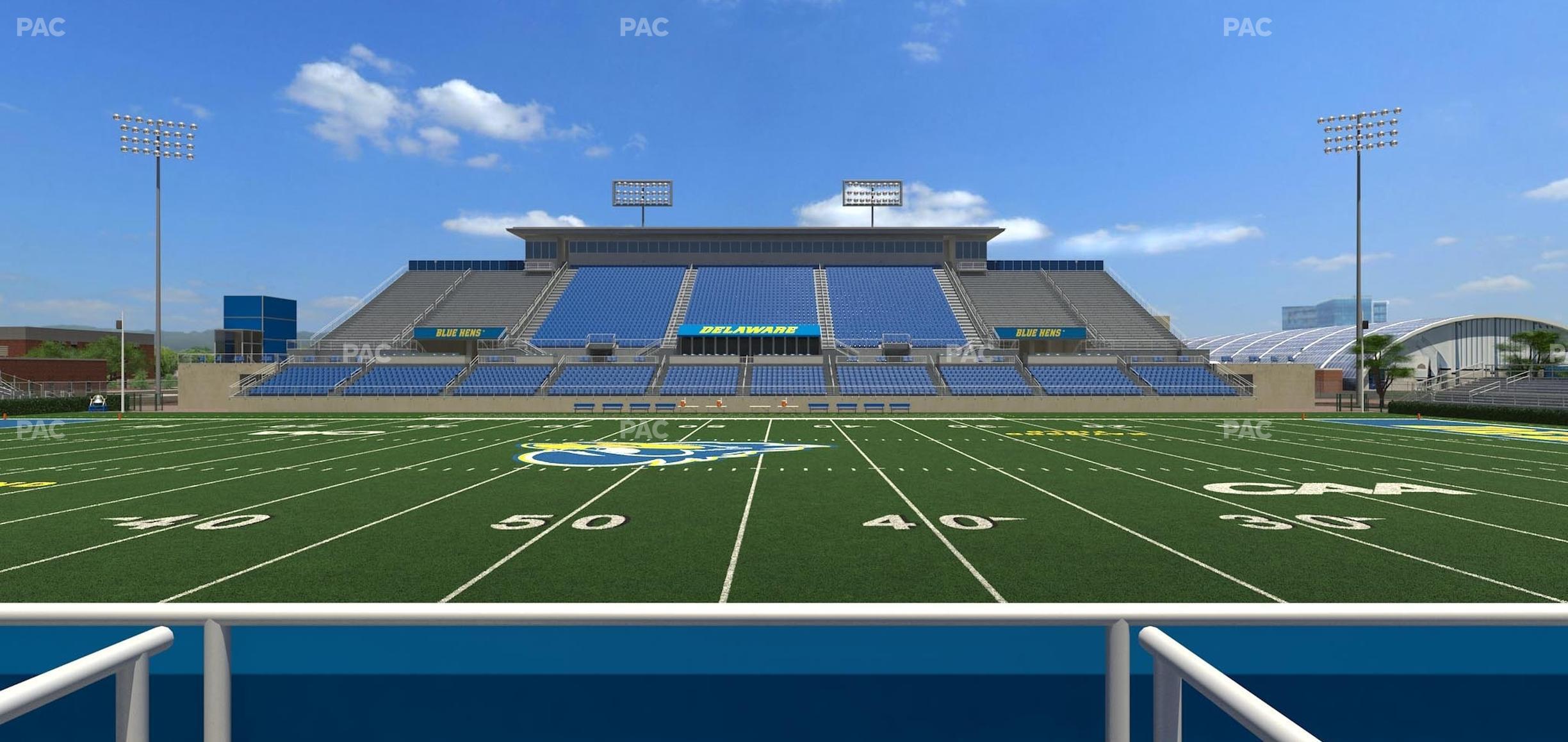 Seating view for Delaware Stadium Section East Box 72