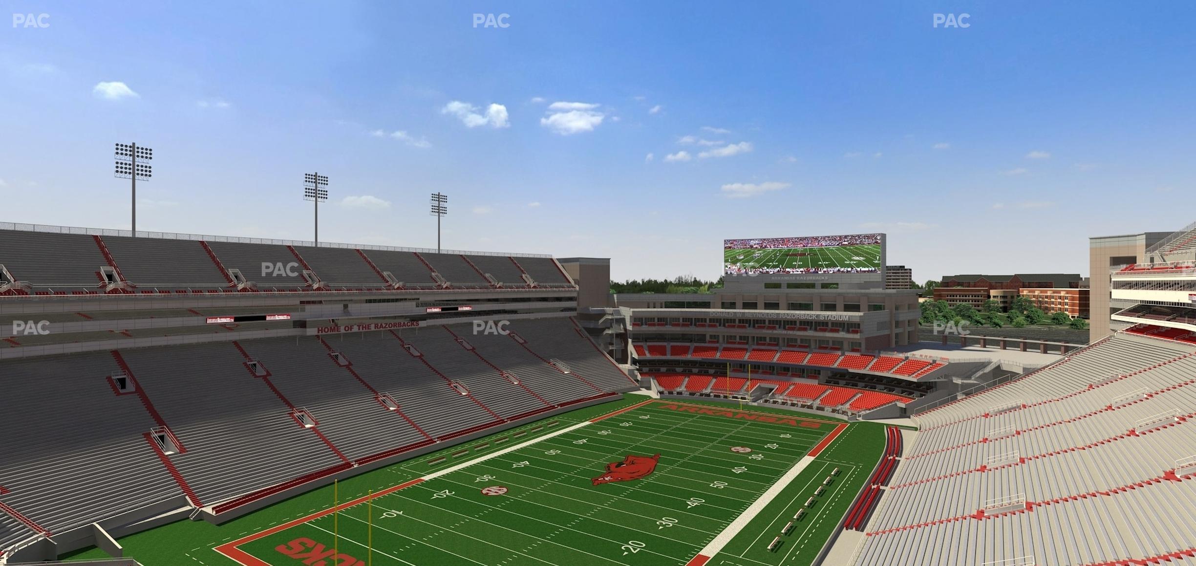 Seating view for Razorback Stadium Section 529