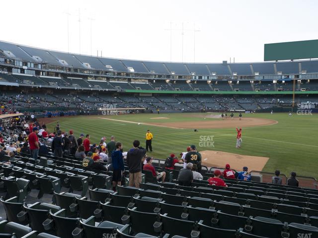 Seating view for Oakland Coliseum Section Front 107