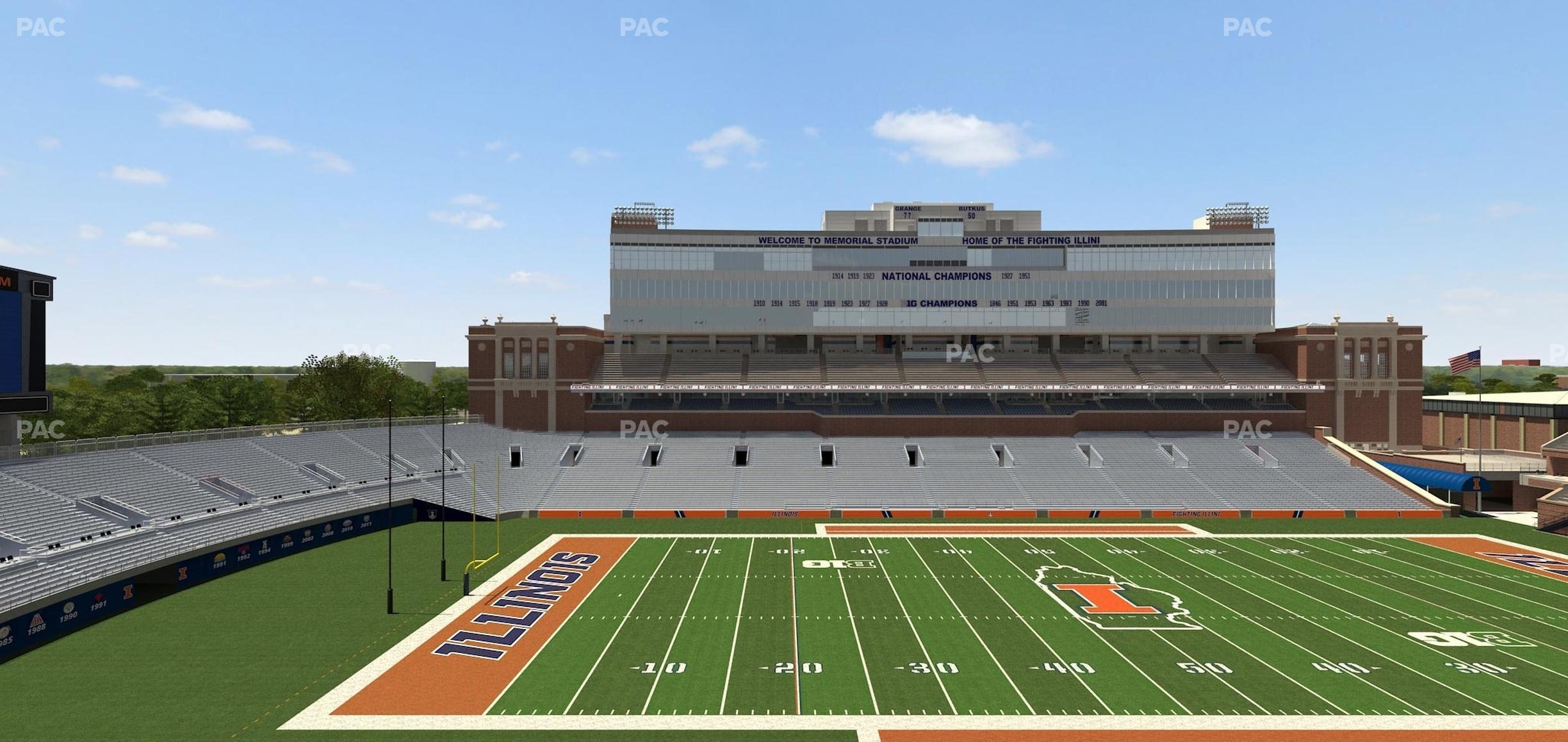 Seating view for Memorial Stadium - IL Section 207