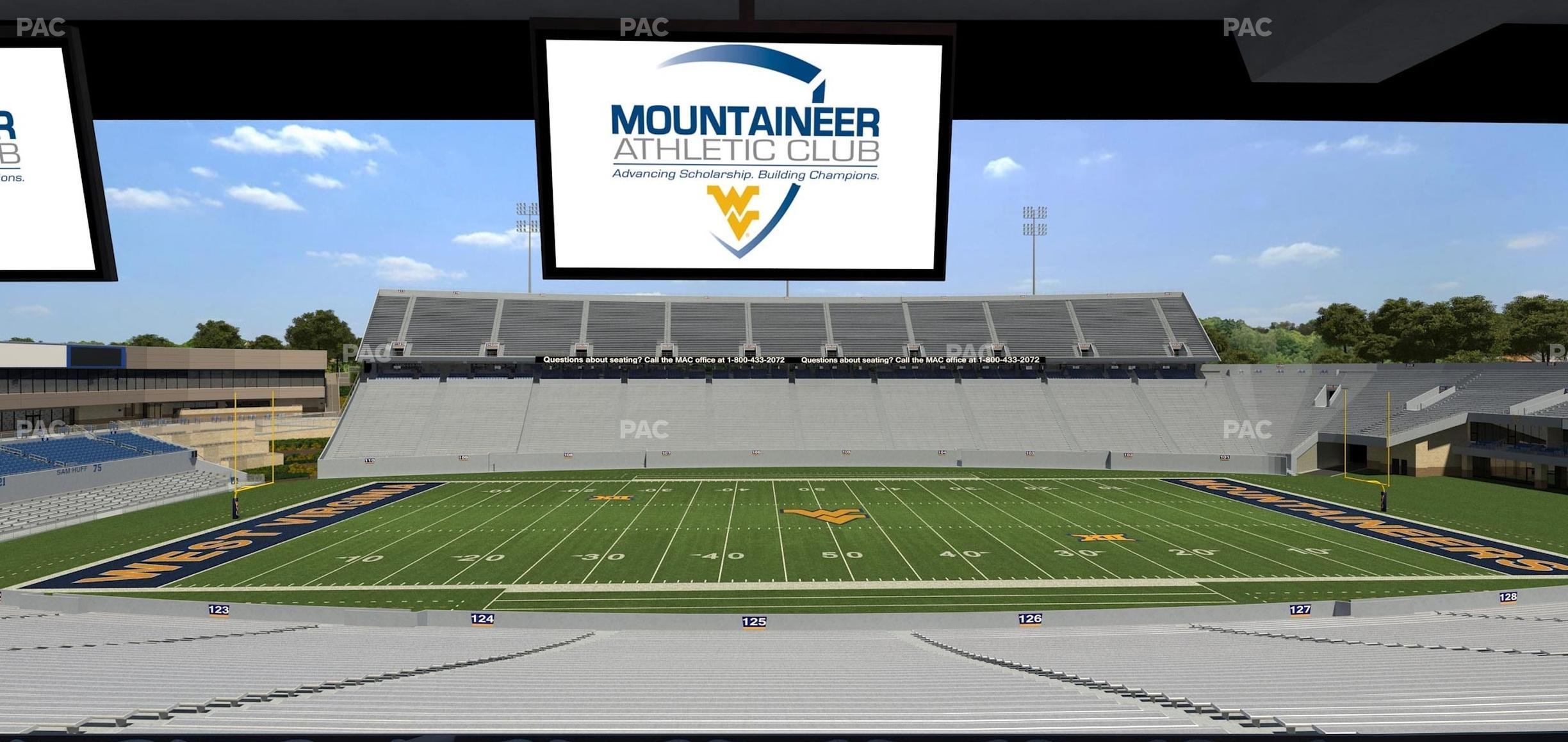 Seating view for Mountaineer Field at Milan Puskar Stadium Section Field Box 56