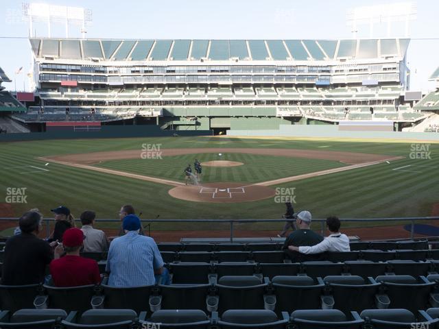 Seating view for Oakland Coliseum Section Front 117