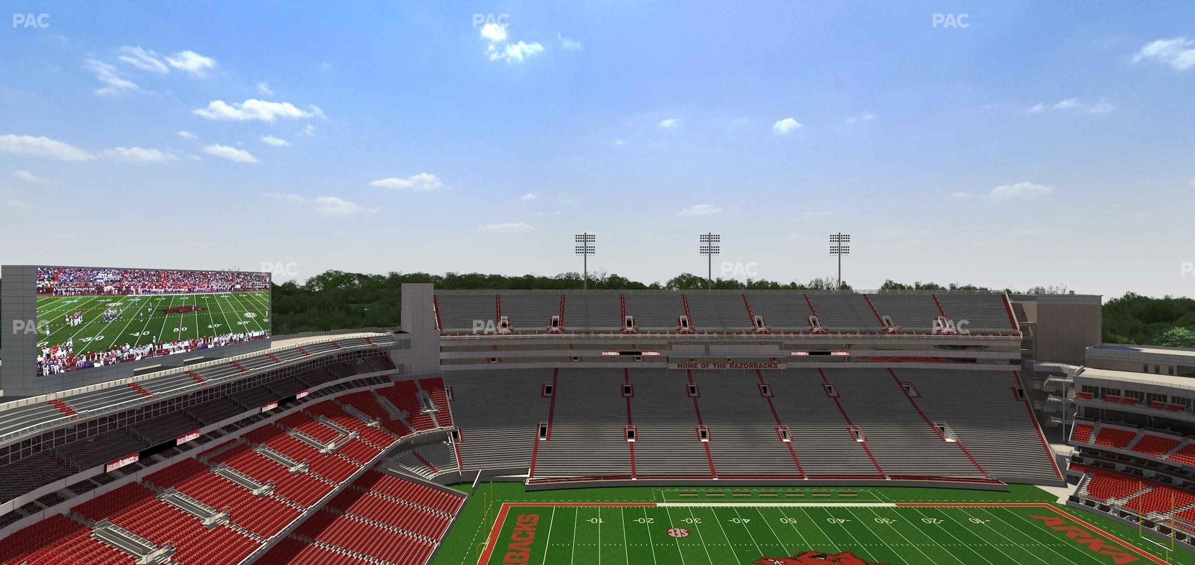 Seating view for Razorback Stadium Section 525