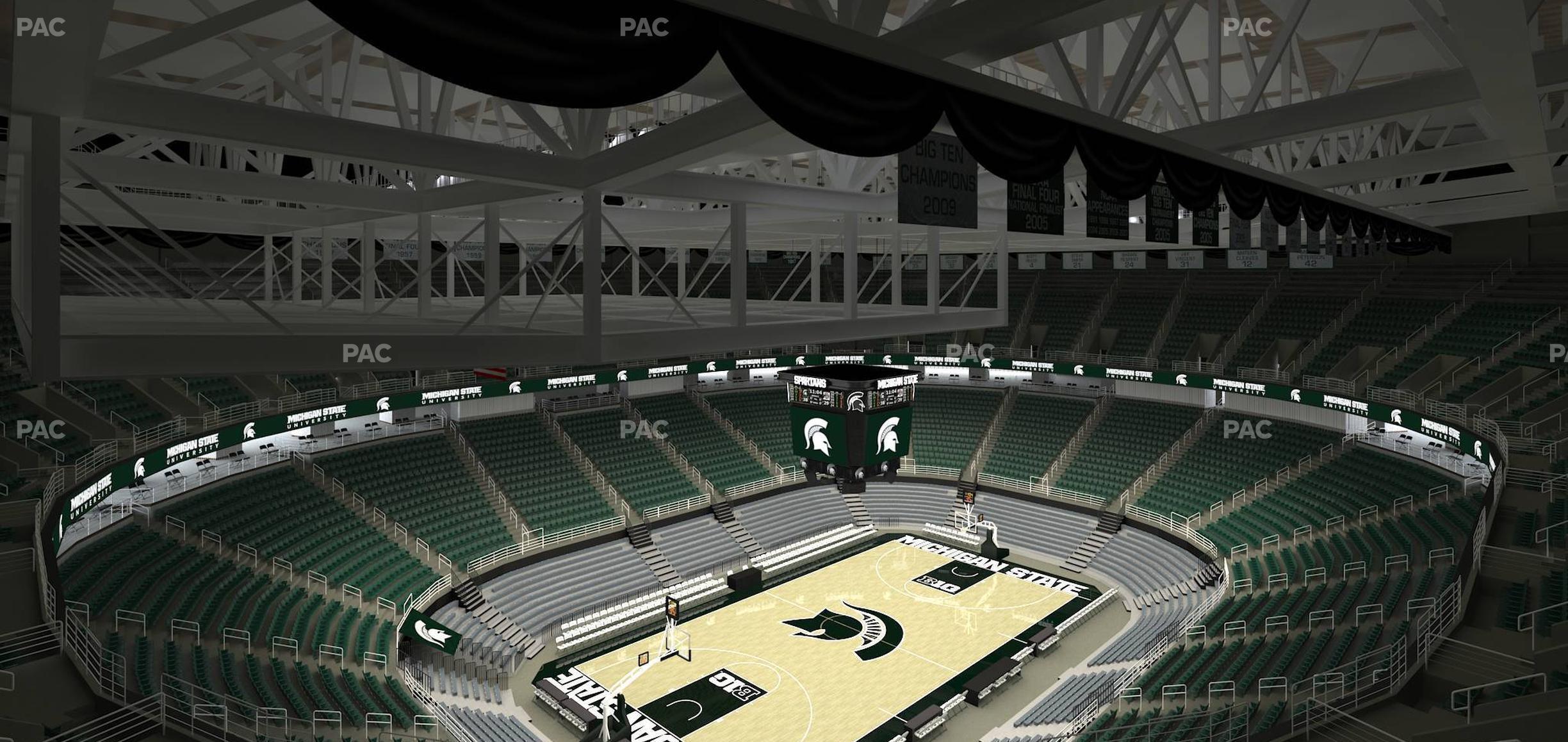 Seating view for Jack Breslin Student Events Center Section Bleachers 214