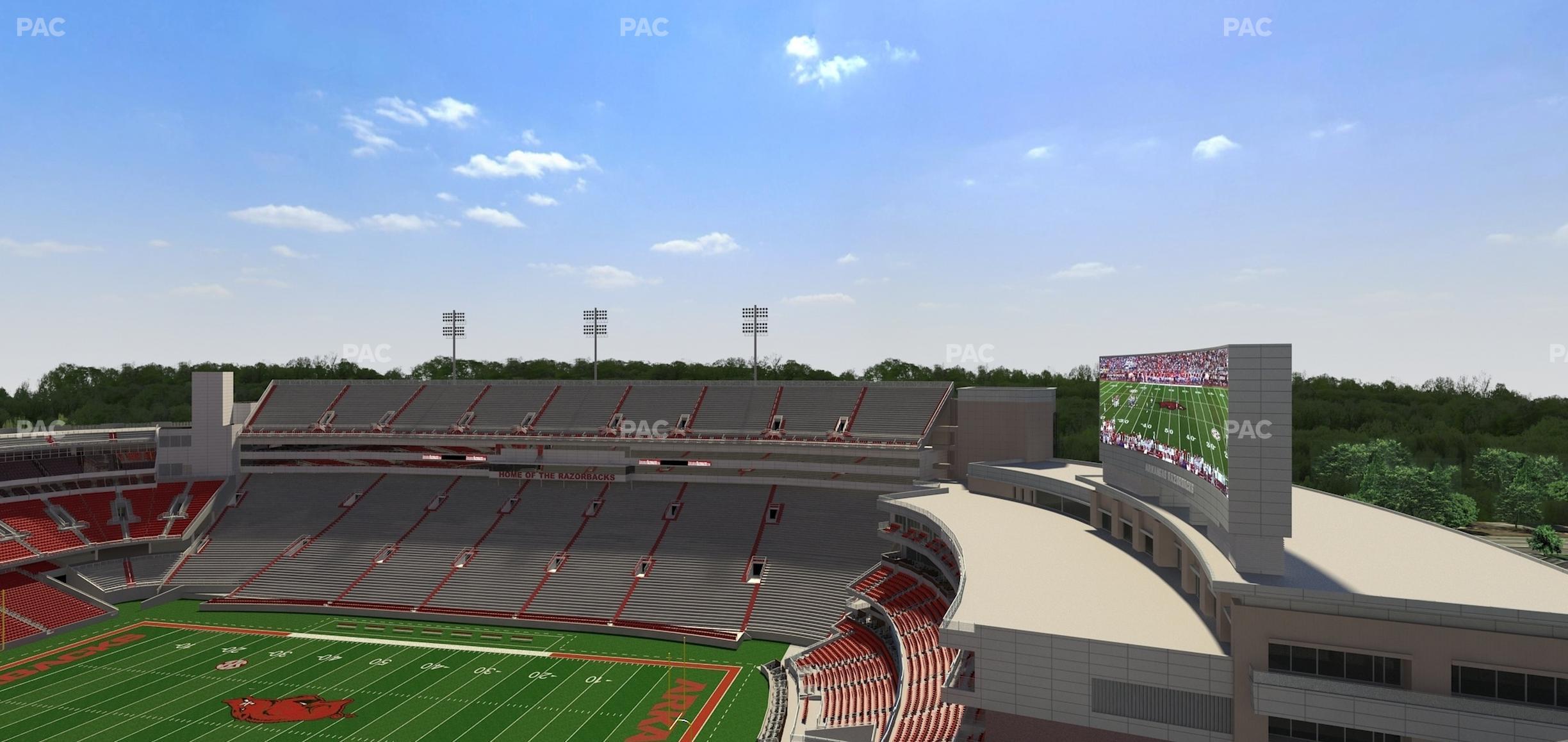 Seating view for Razorback Stadium Section 518