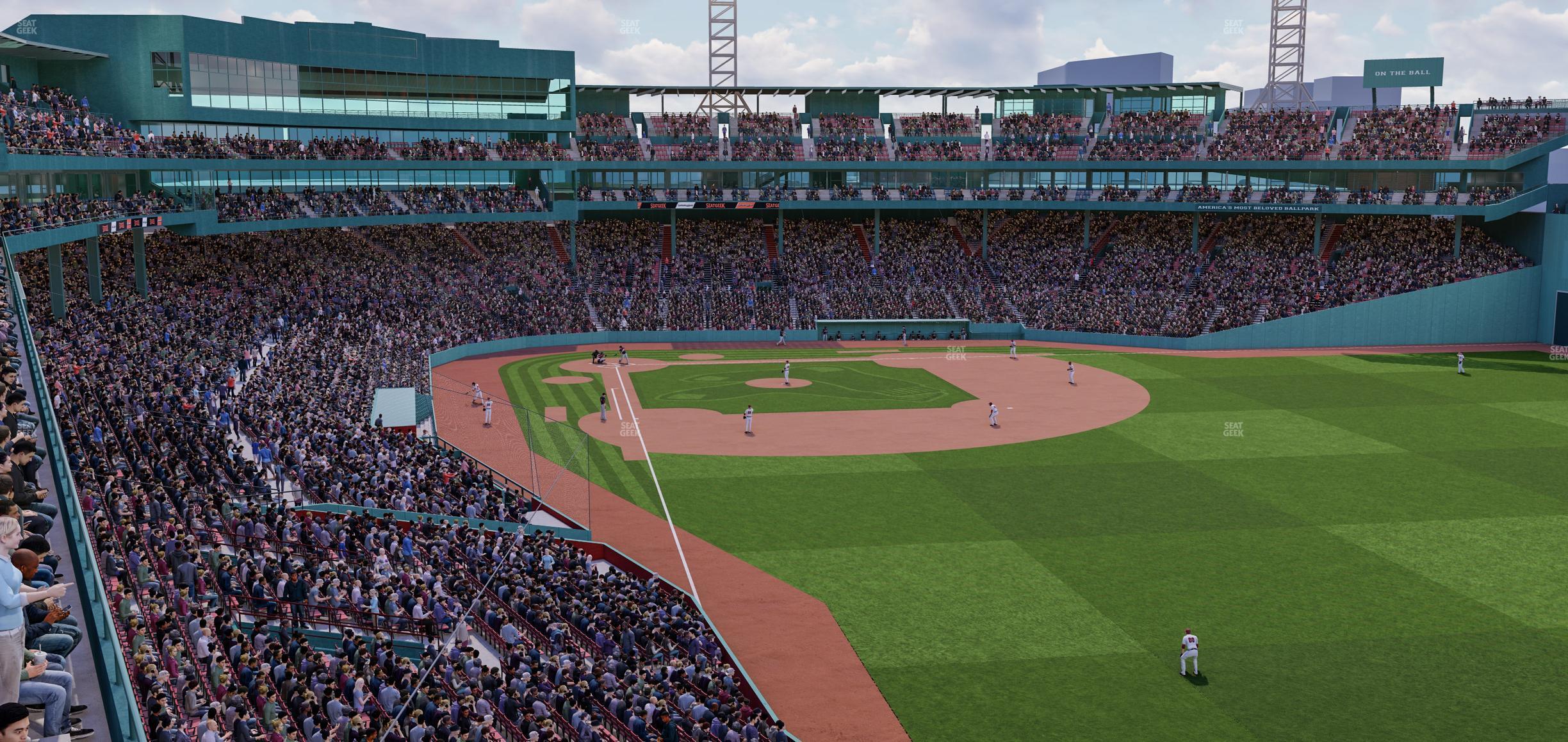 Seating view for Fenway Park Section Right Field Roof Deck Table 217