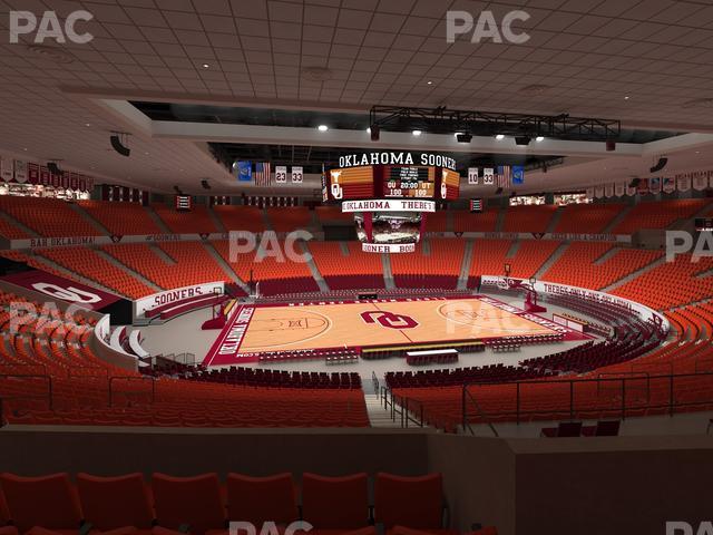 Seating view for Lloyd Noble Center Section 222