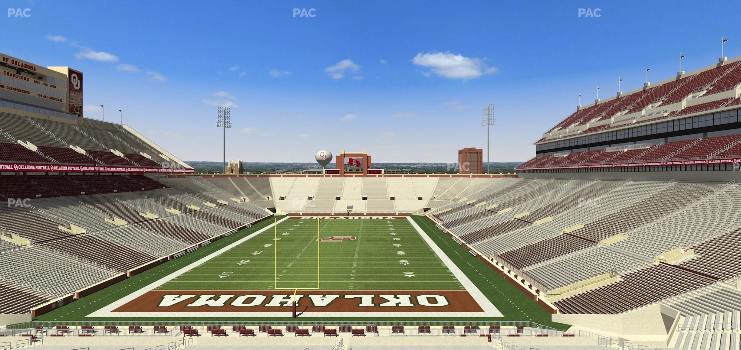 Seating view for Gaylord Family Oklahoma Memorial Stadium Section Loge 43