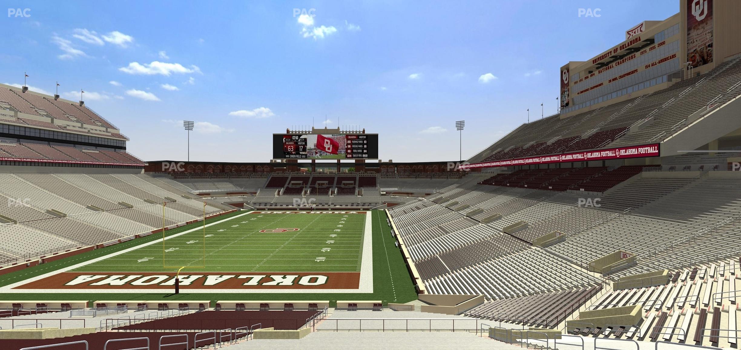 Seating view for Gaylord Family Oklahoma Memorial Stadium Section 16