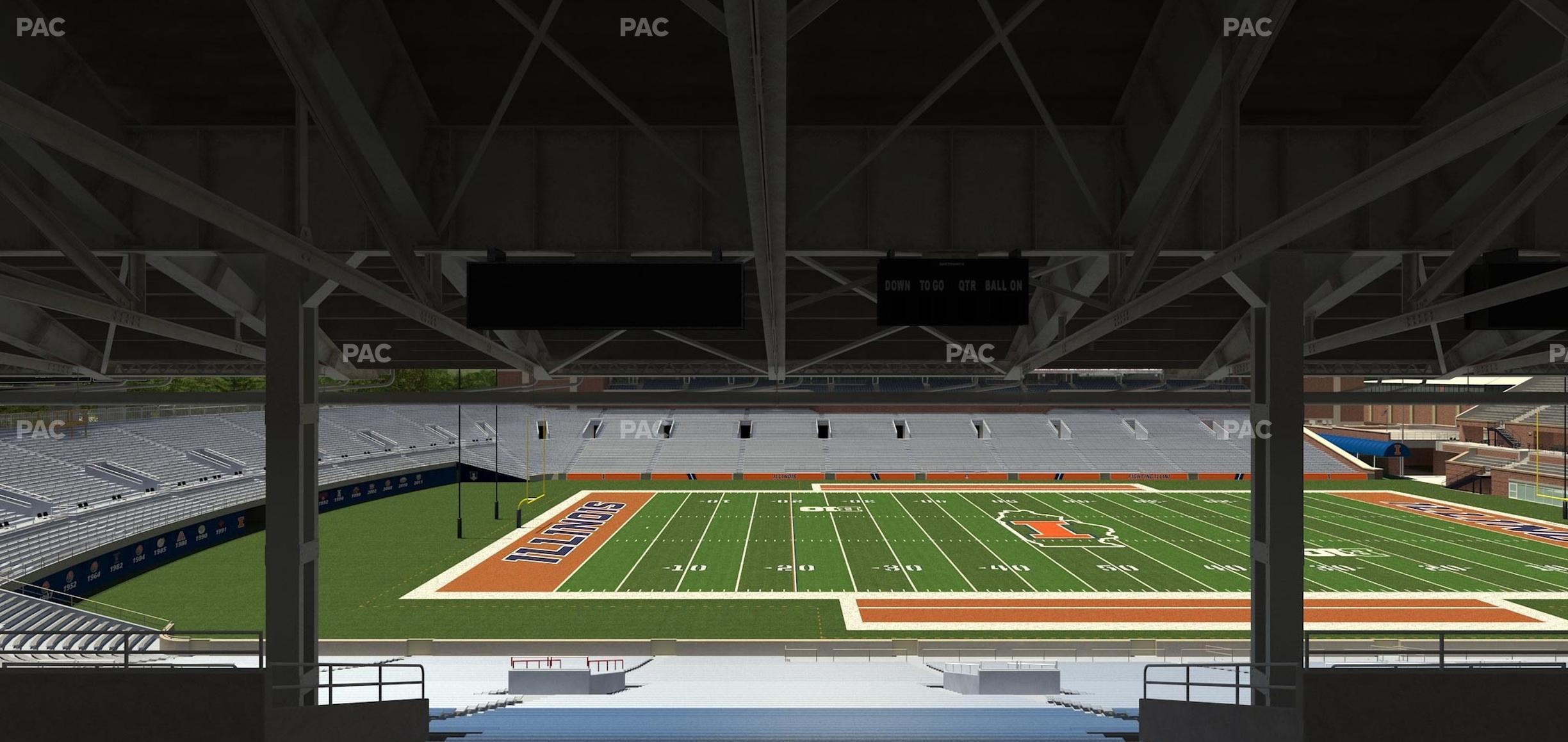 Seating view for Memorial Stadium - IL Section Back 107