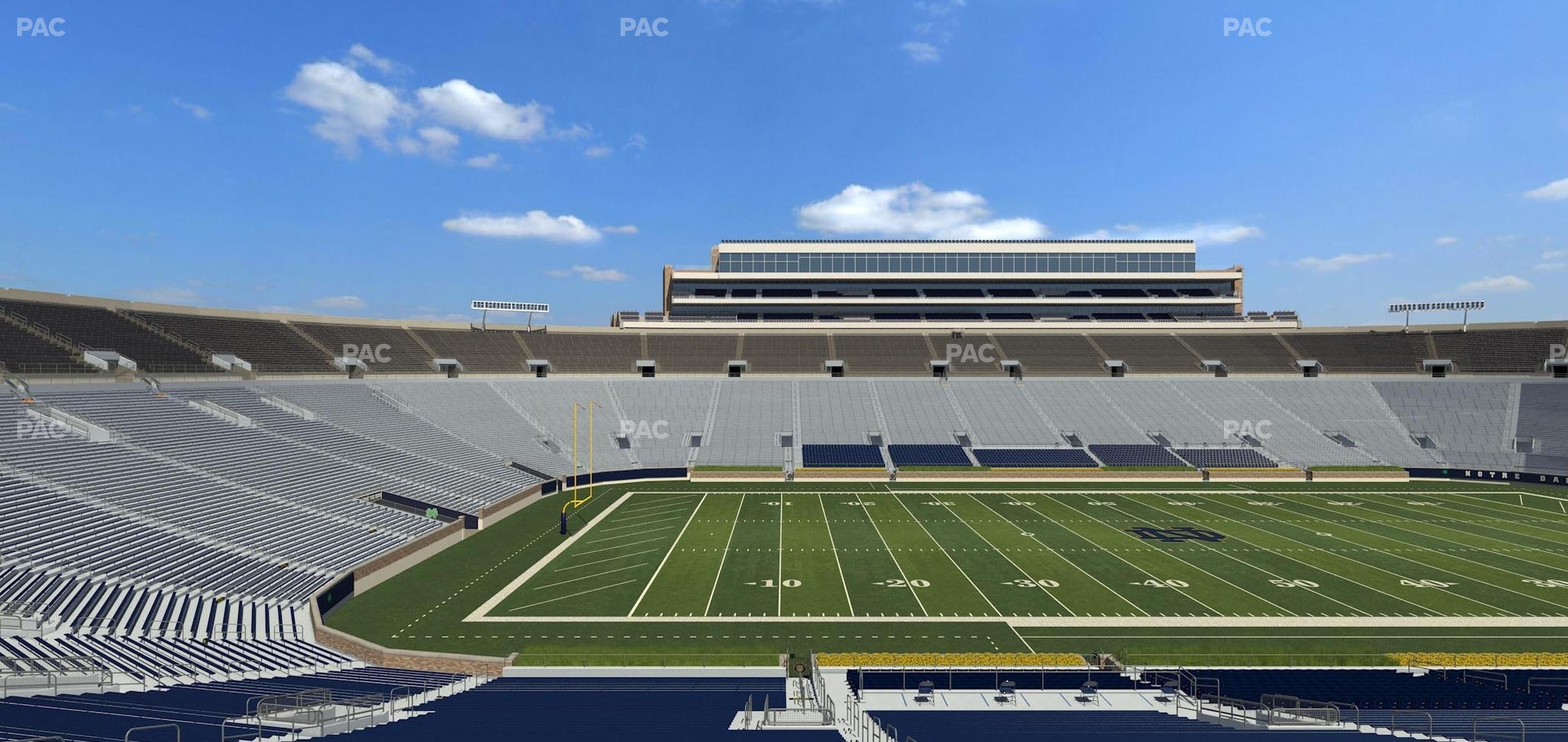 Seating view for Notre Dame Stadium Section 130