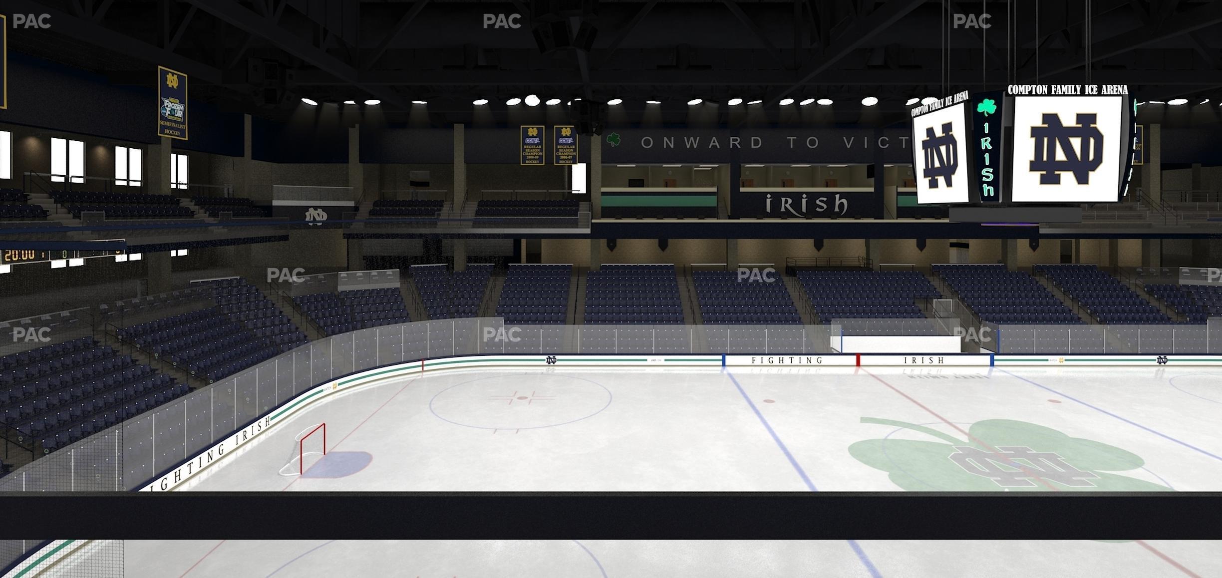 Seating view for Compton Family Ice Arena Section Club 120