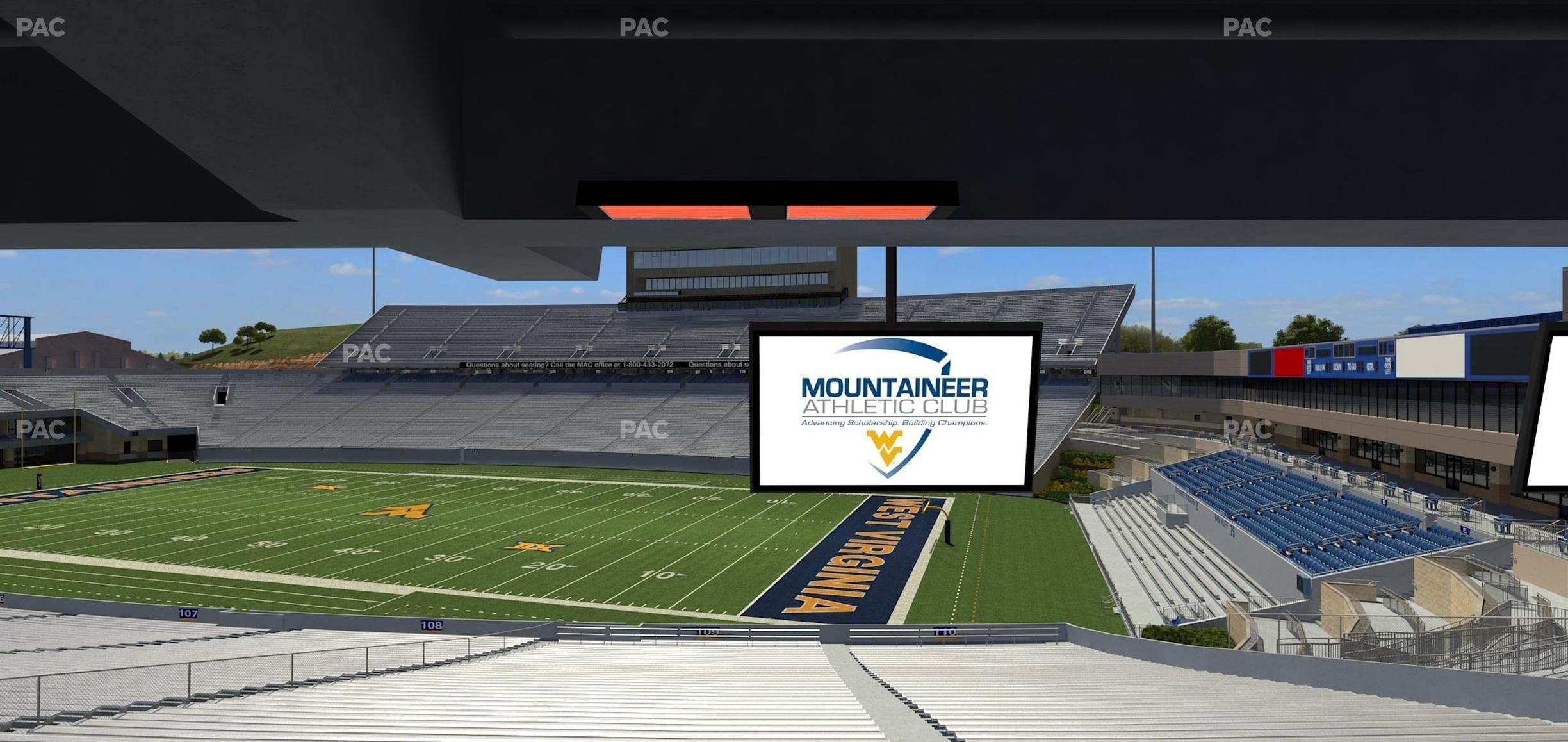 Seating view for Mountaineer Field at Milan Puskar Stadium Section Field Box 35