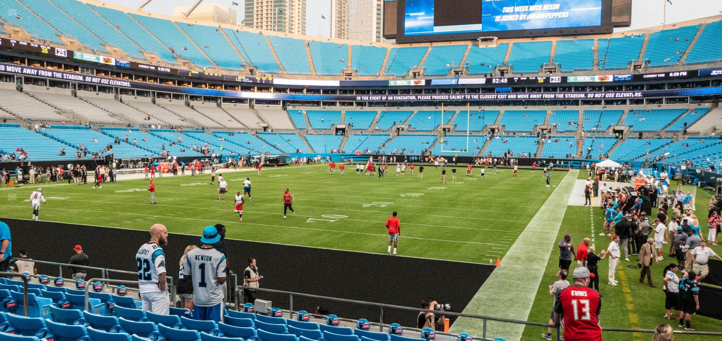 Seating view for Bank of America Stadium Section 139