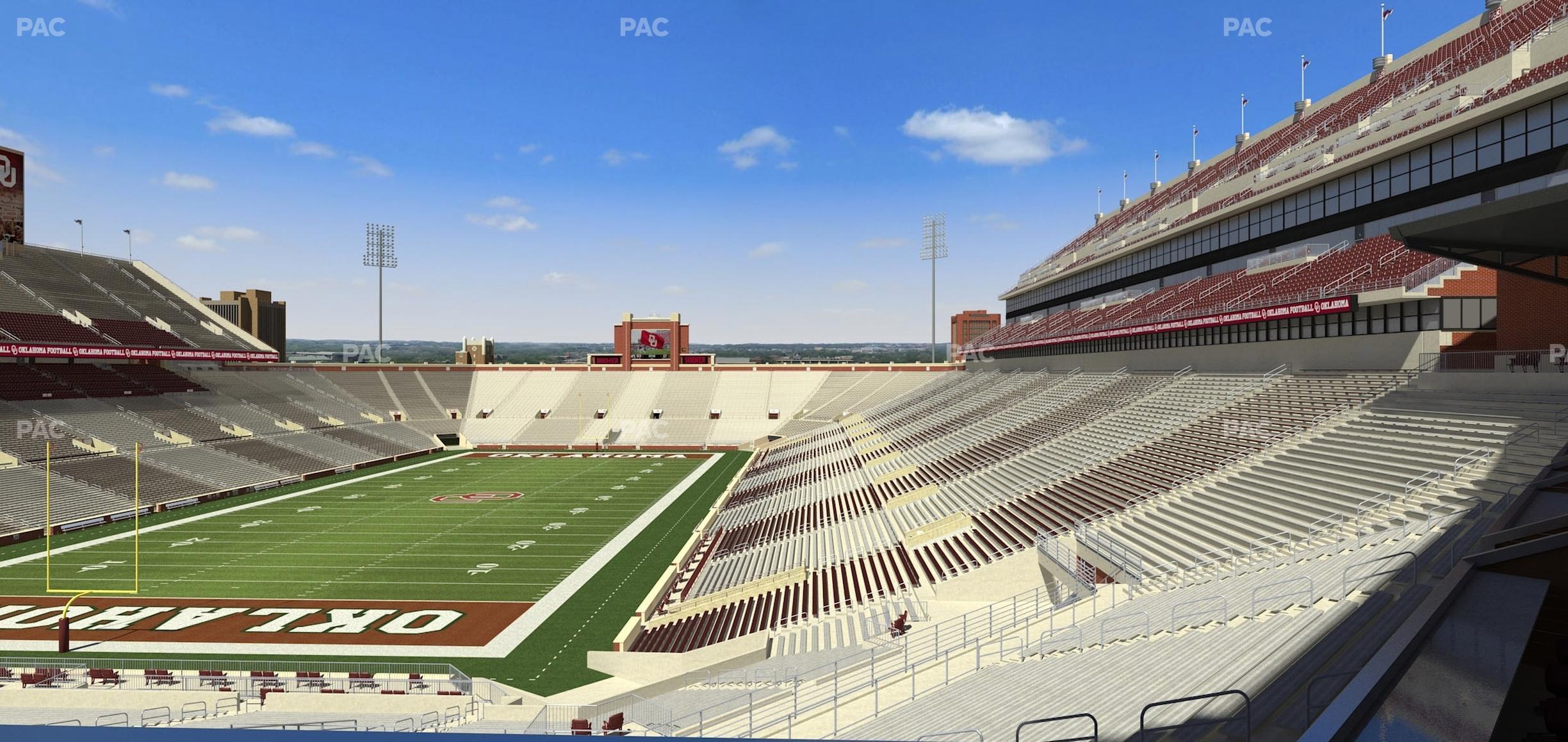 Seating view for Gaylord Family Oklahoma Memorial Stadium Section Loge 40