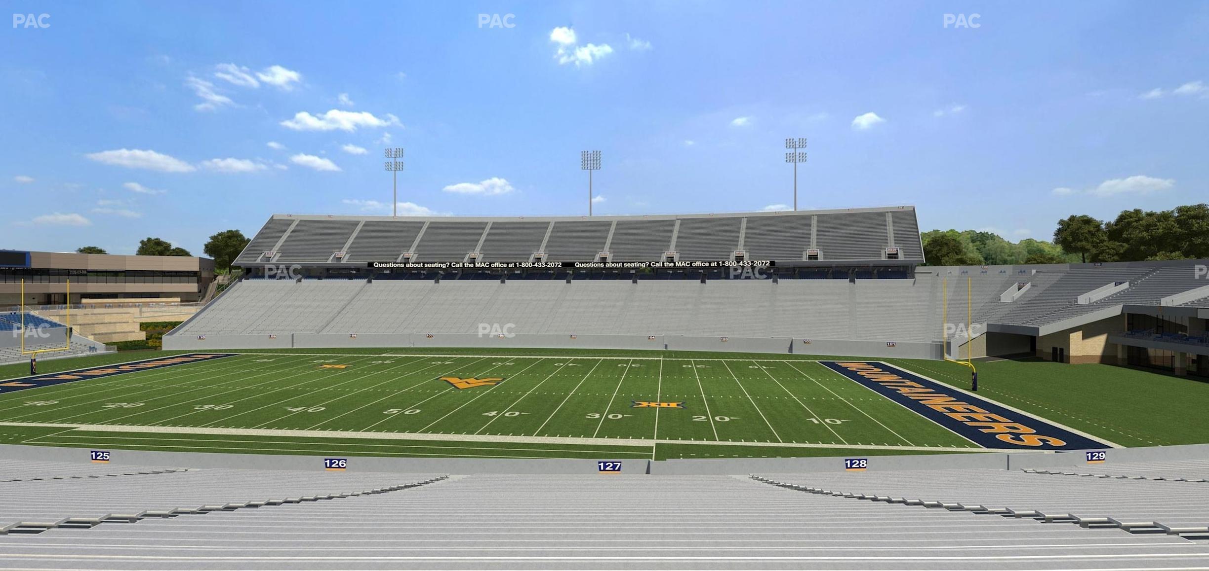 Seating view for Mountaineer Field at Milan Puskar Stadium Section 127