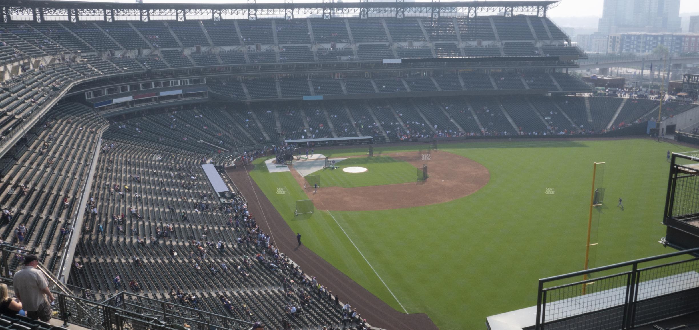 Seating view for Coors Field Section Upper 310