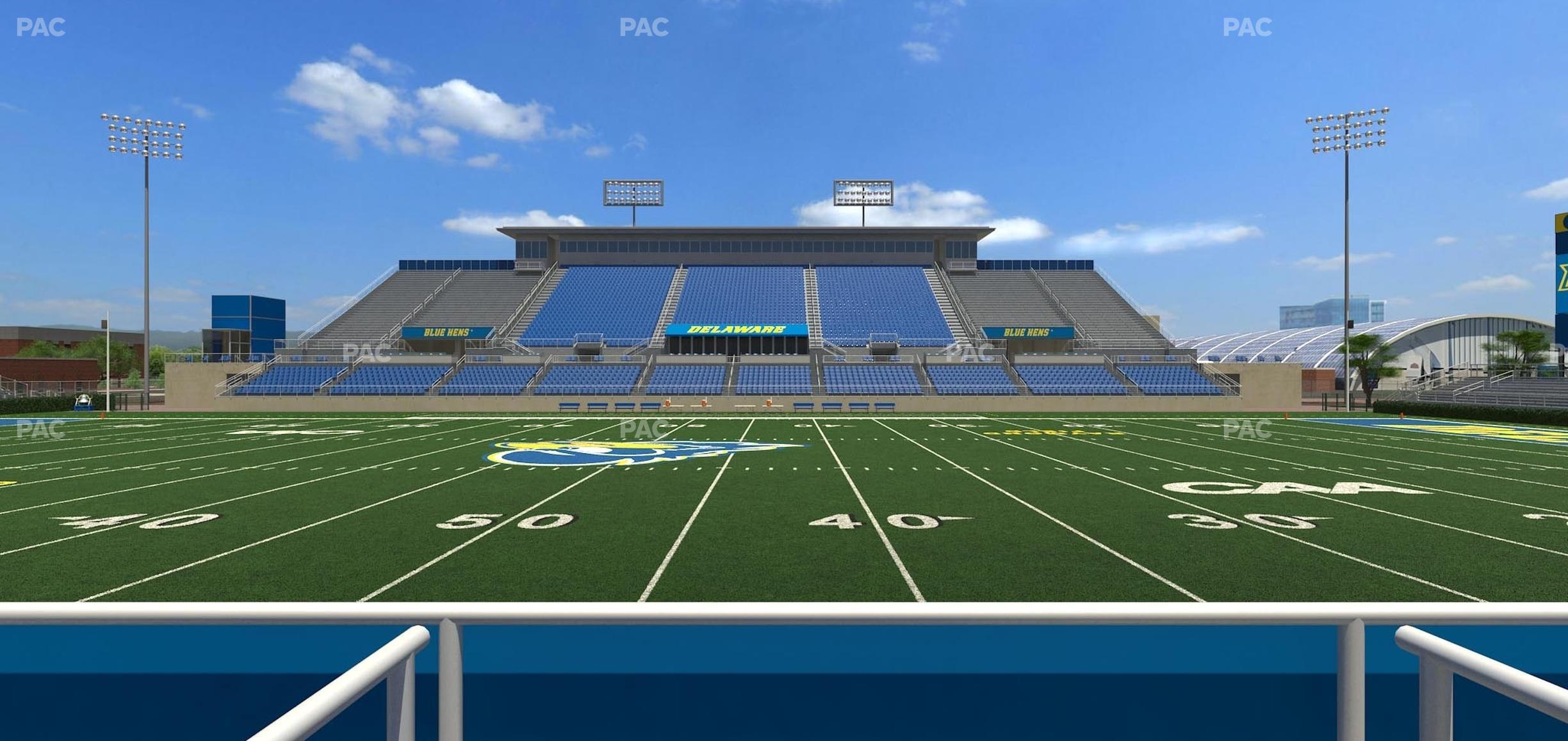 Seating view for Delaware Stadium Section East Box 71