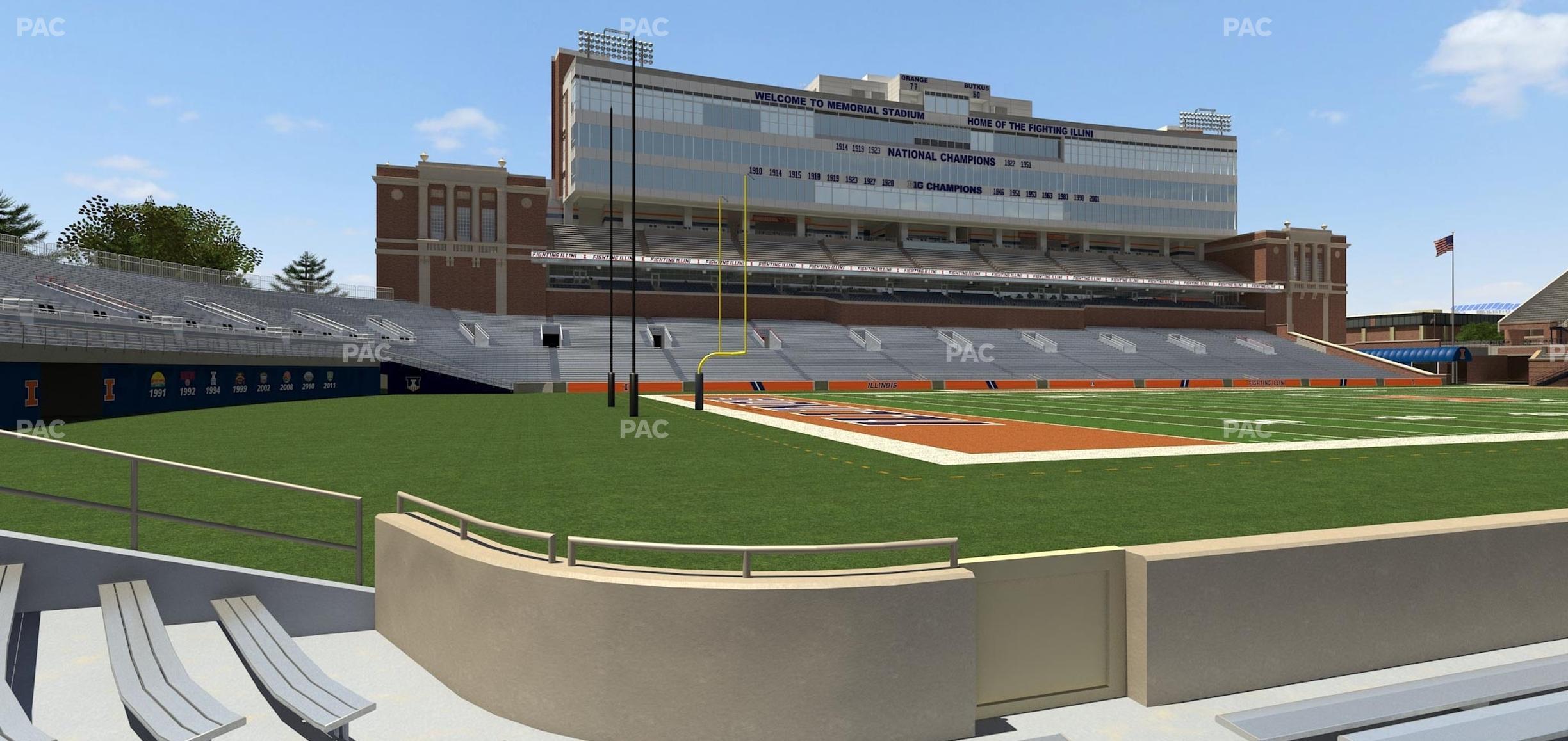 Seating view for Memorial Stadium - IL Section 110