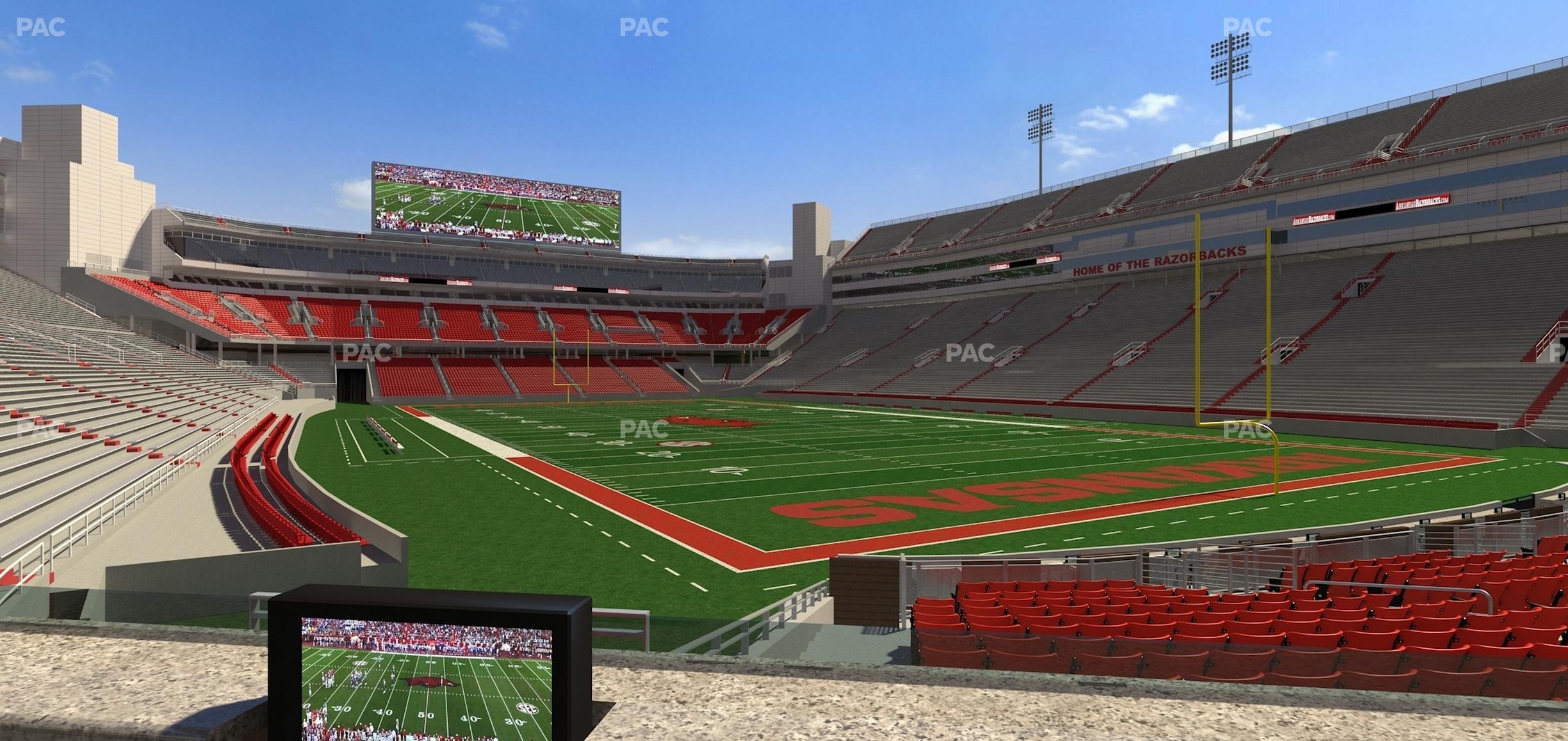 Seating view for Razorback Stadium Section Loge 52