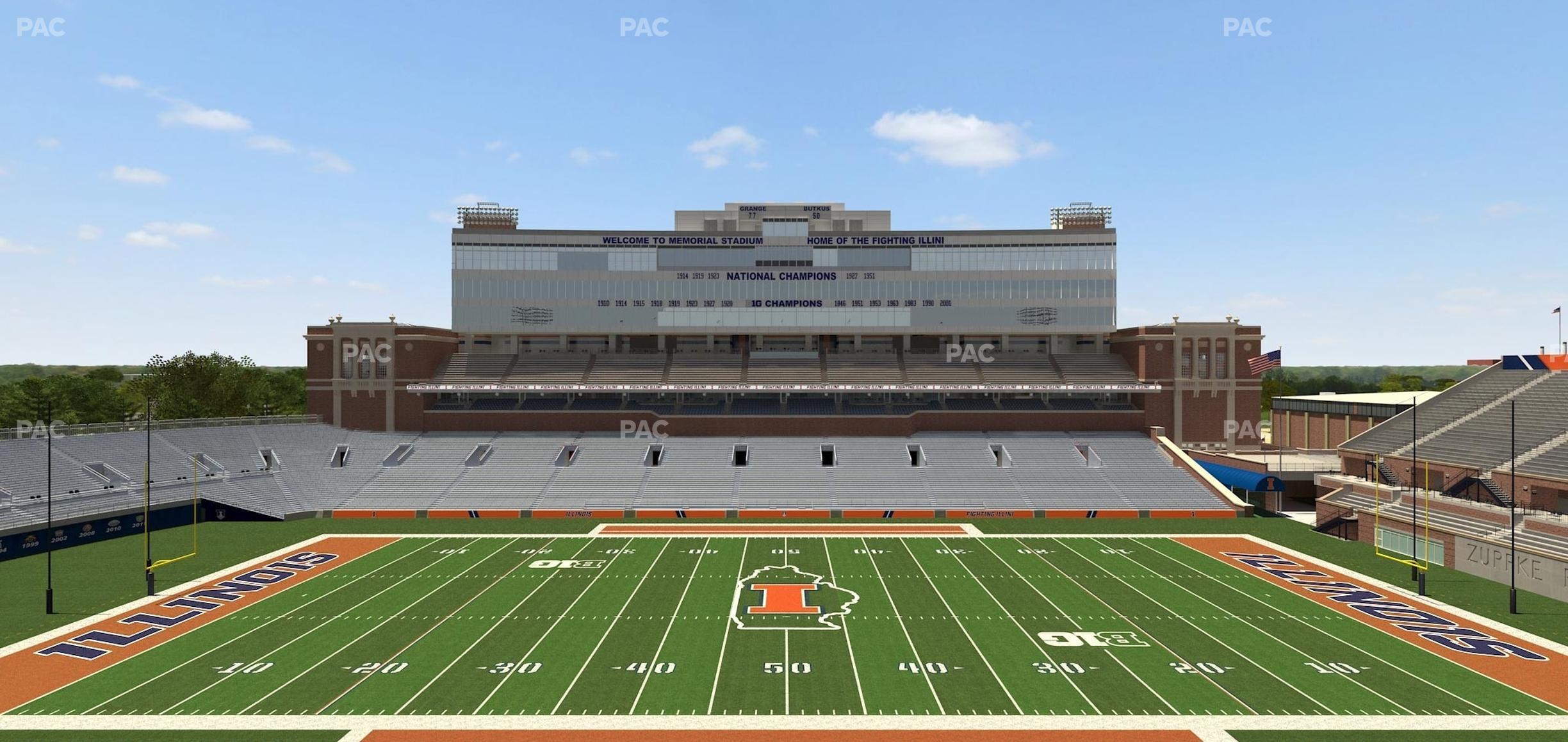 Seating view for Memorial Stadium - IL Section 205