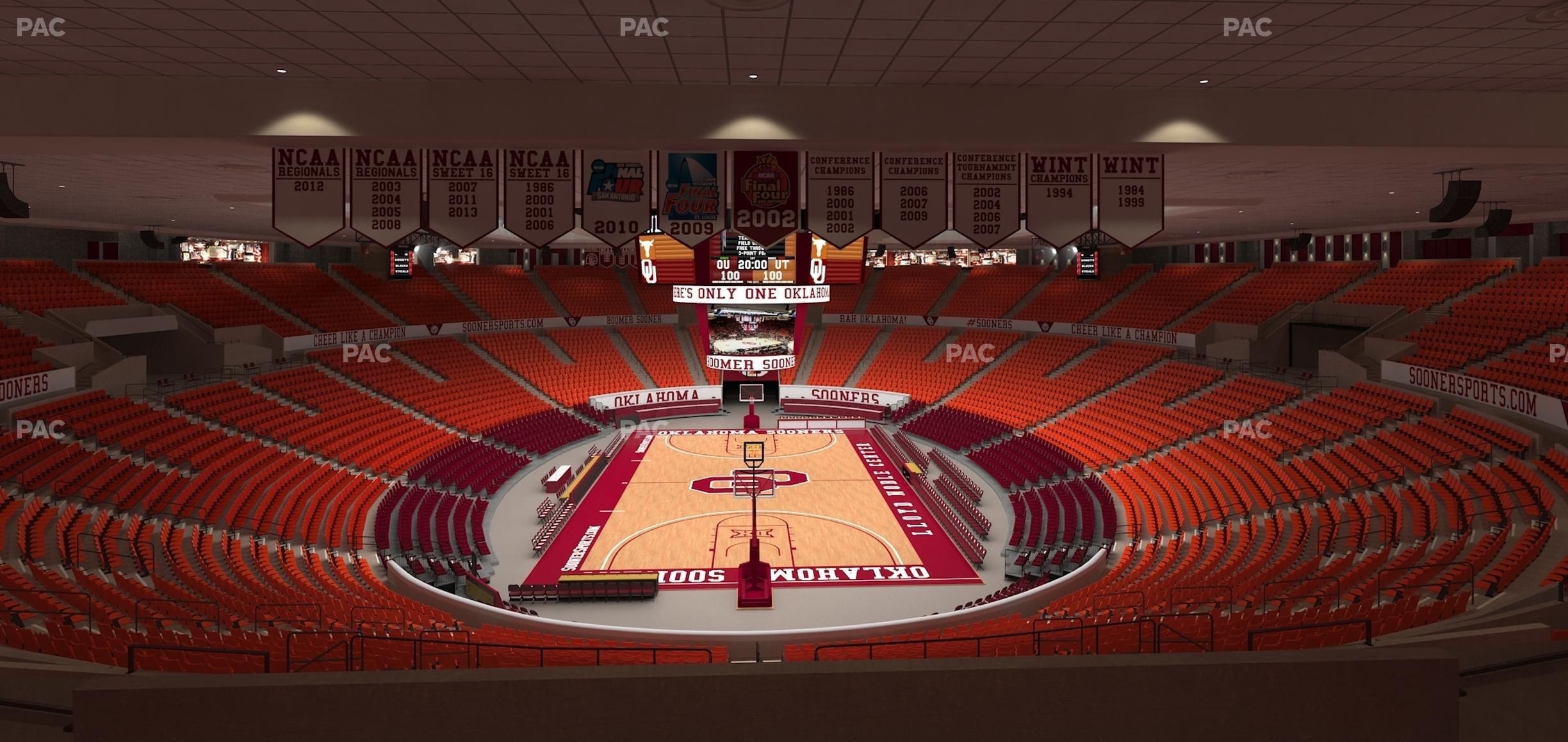 Seating view for Lloyd Noble Center Section 214