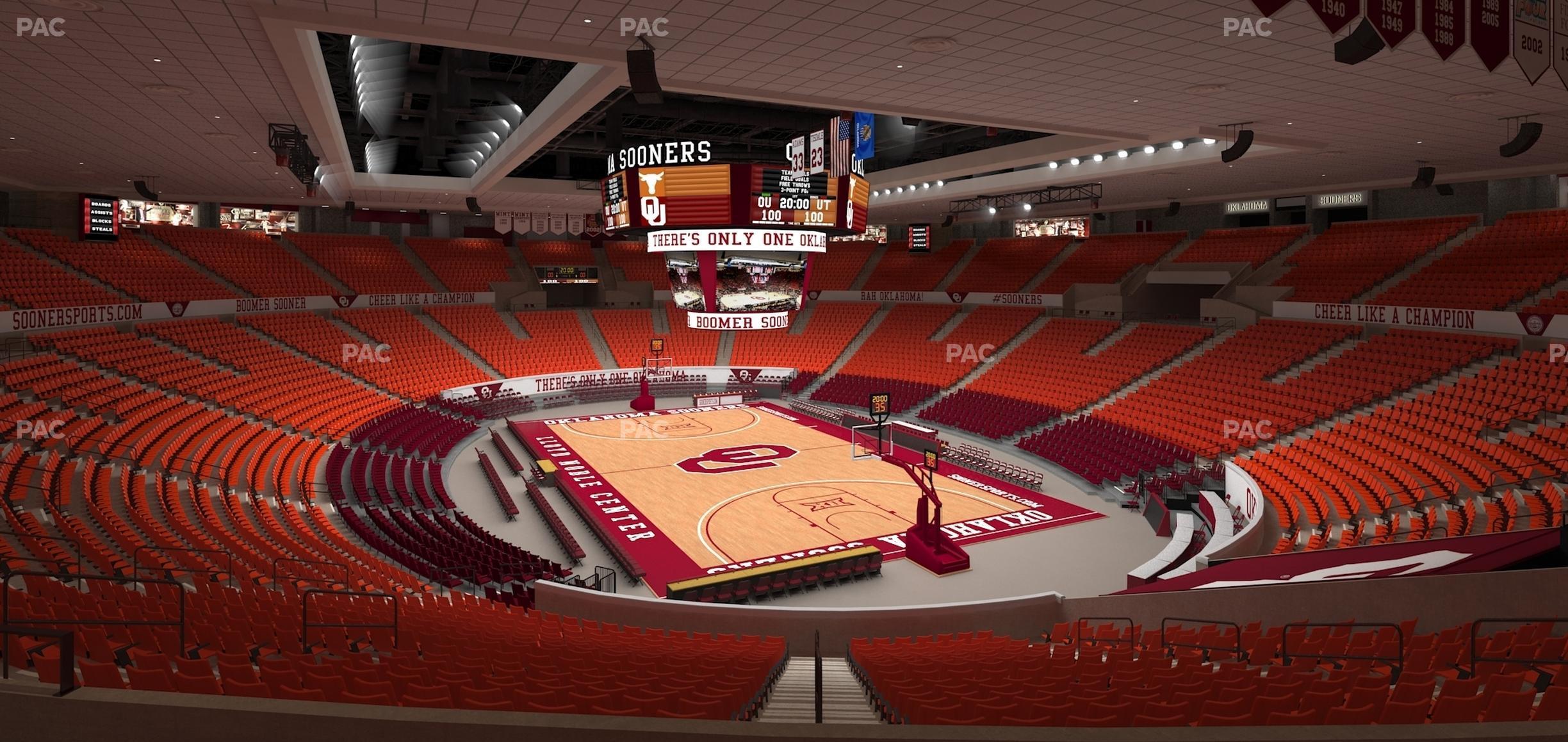 Seating view for Lloyd Noble Center Section 202