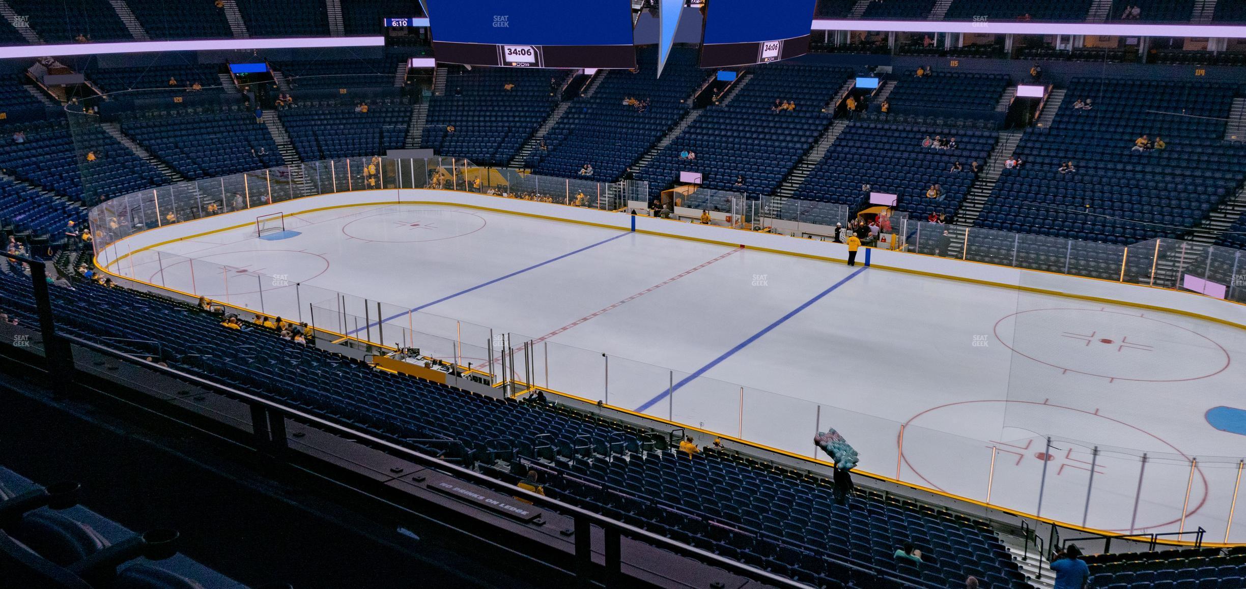 Seating view for Bridgestone Arena Section 212