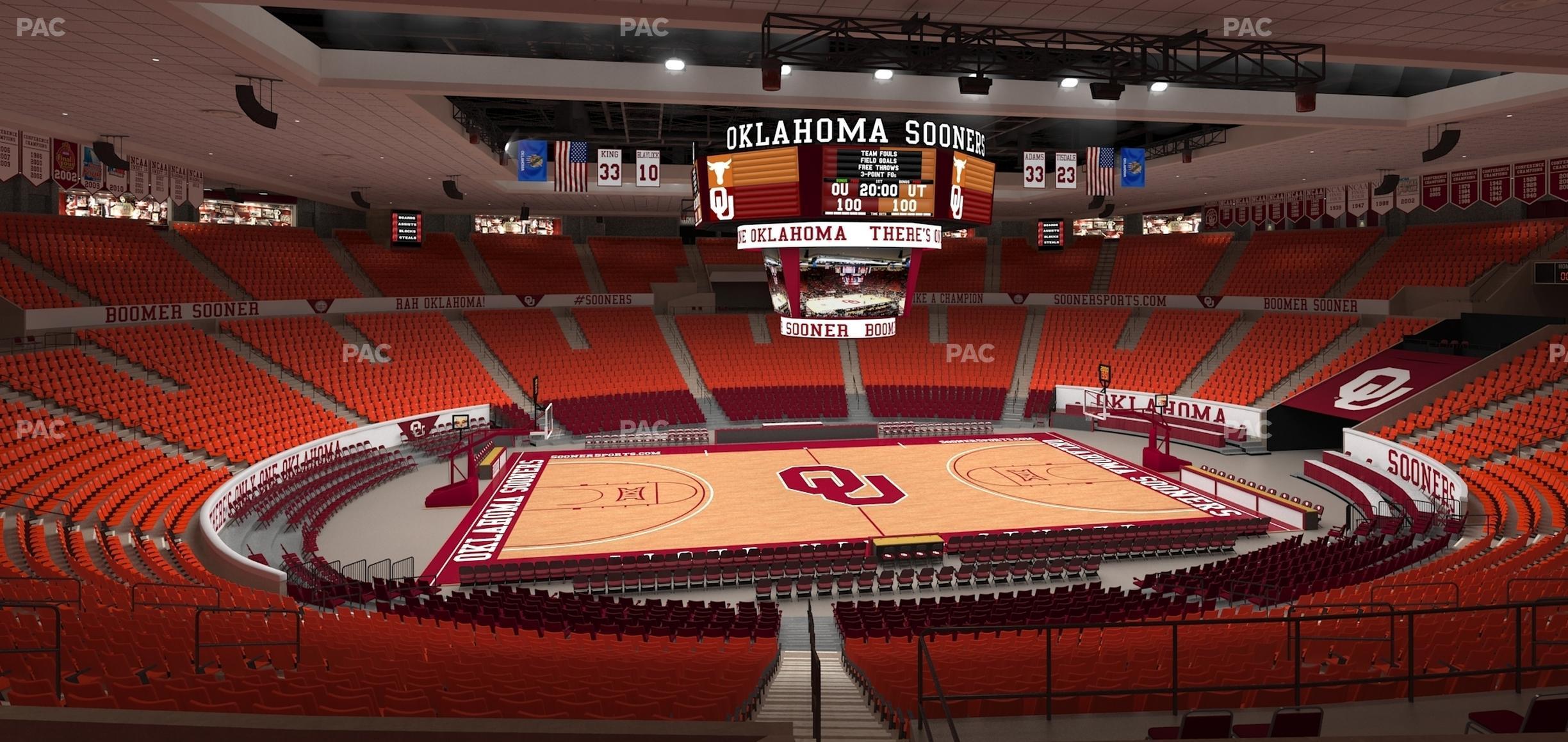 Seating view for Lloyd Noble Center Section 208