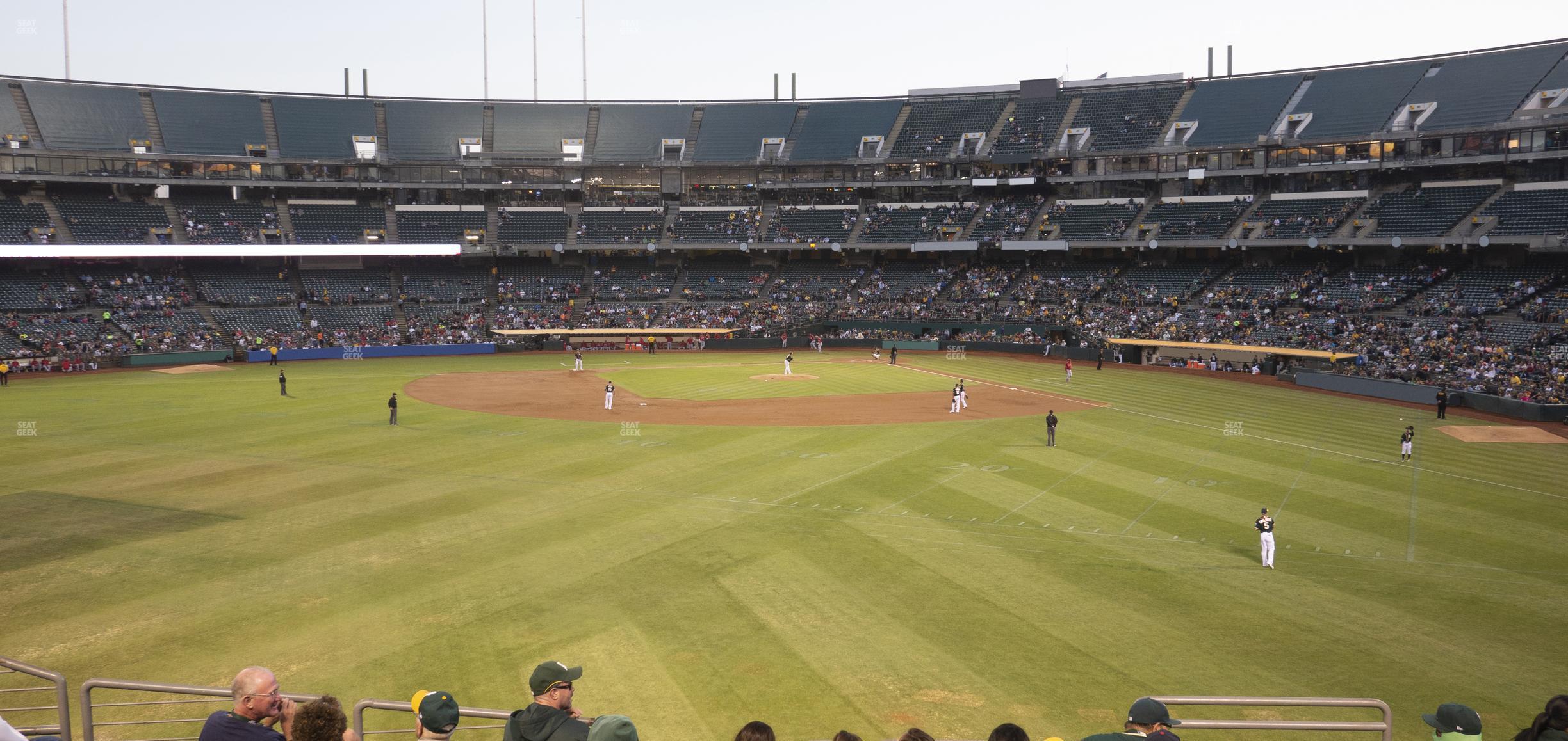 Seating view for Oakland Coliseum Section Front 137