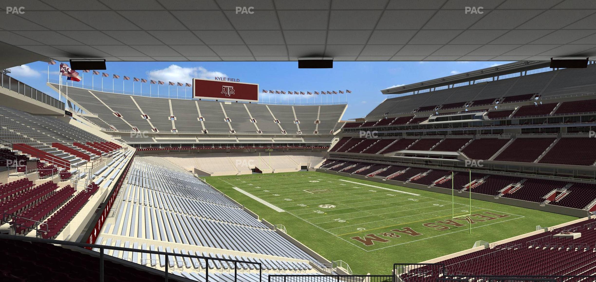 Seating view for Kyle Field Section Zone Club 13