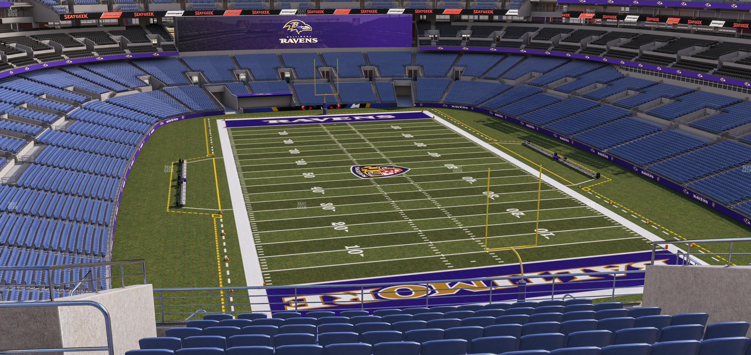 Seating view for M&T Bank Stadium Section 542