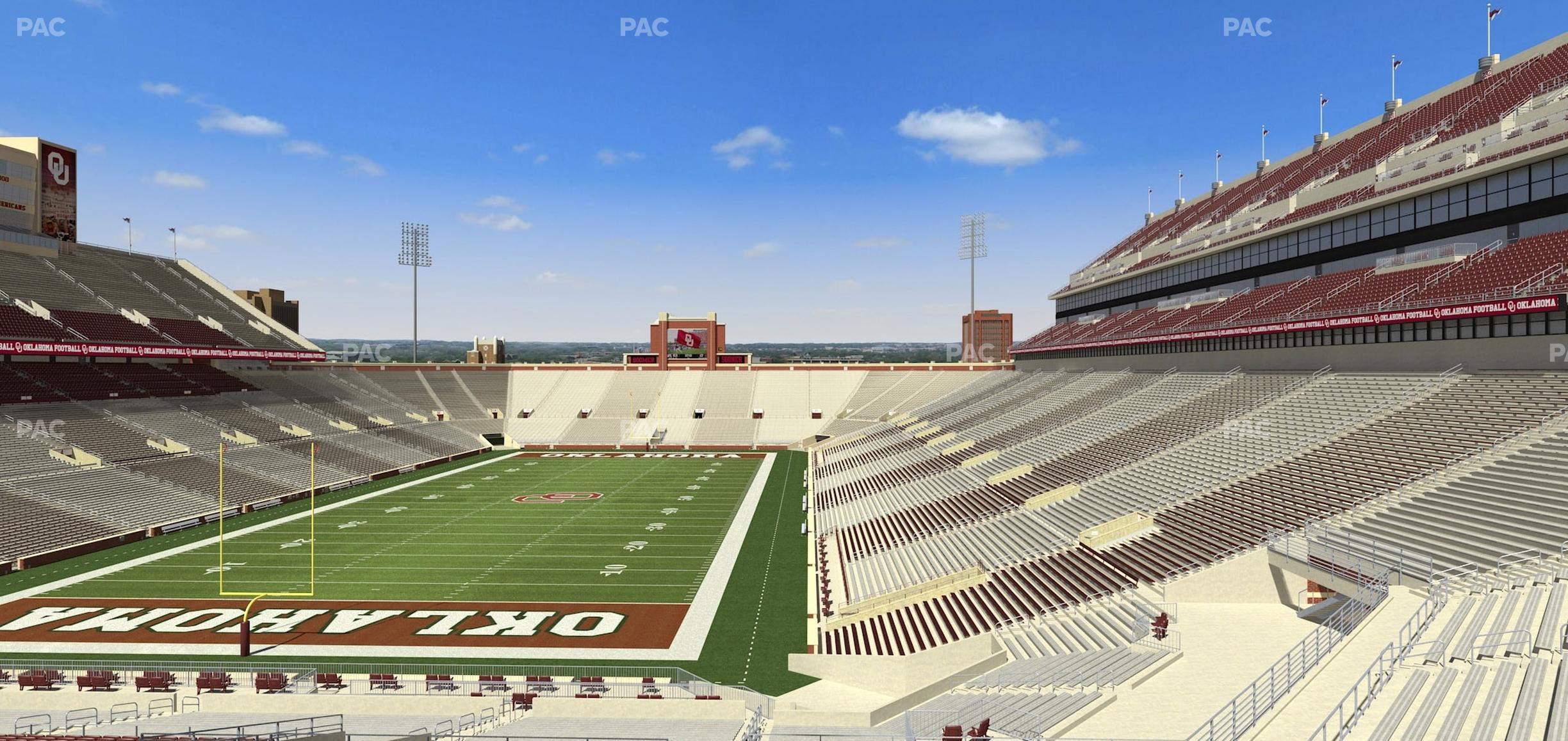 Seating view for Gaylord Family Oklahoma Memorial Stadium Section Loge 41