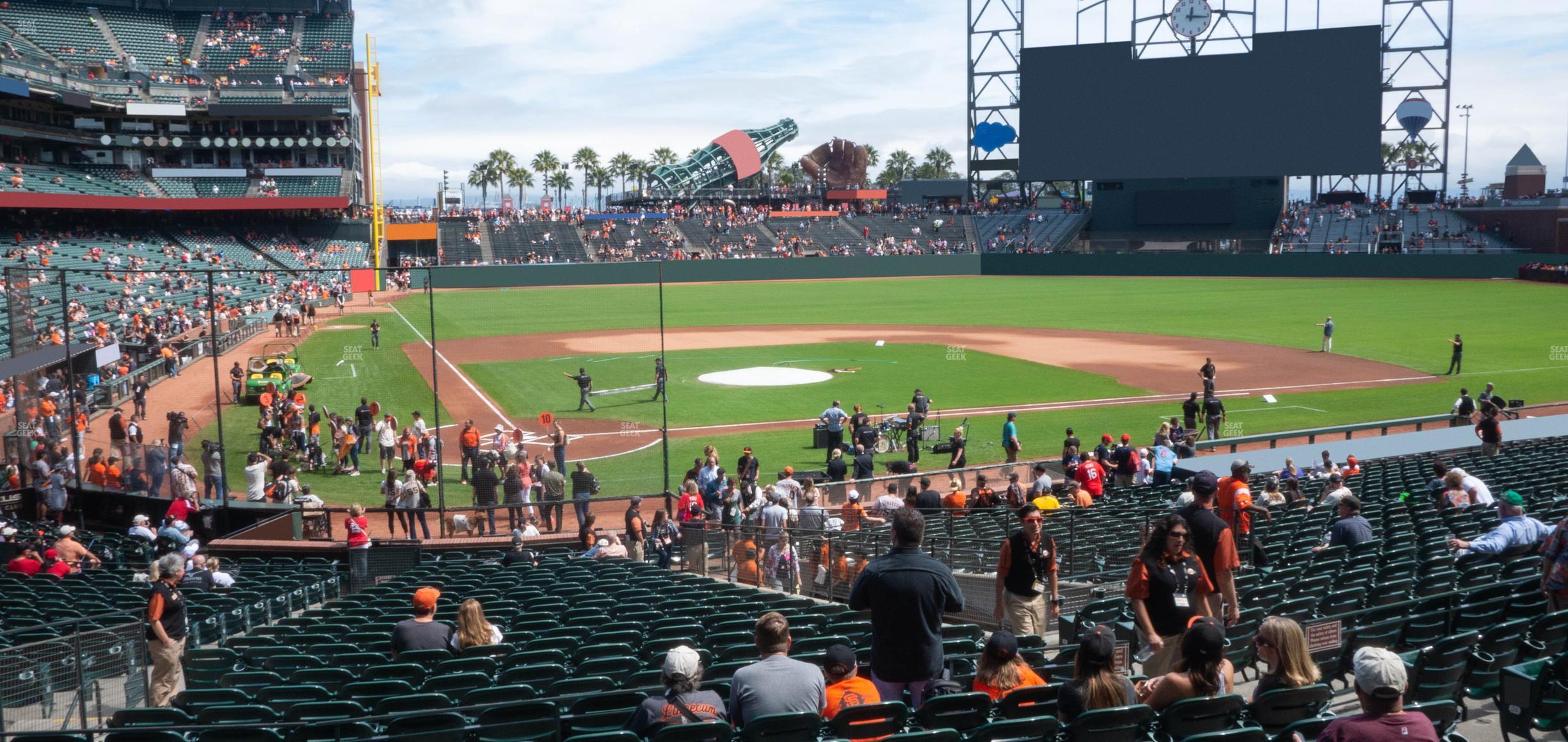 Seating view for Oracle Park Section Premium Lower Box 112