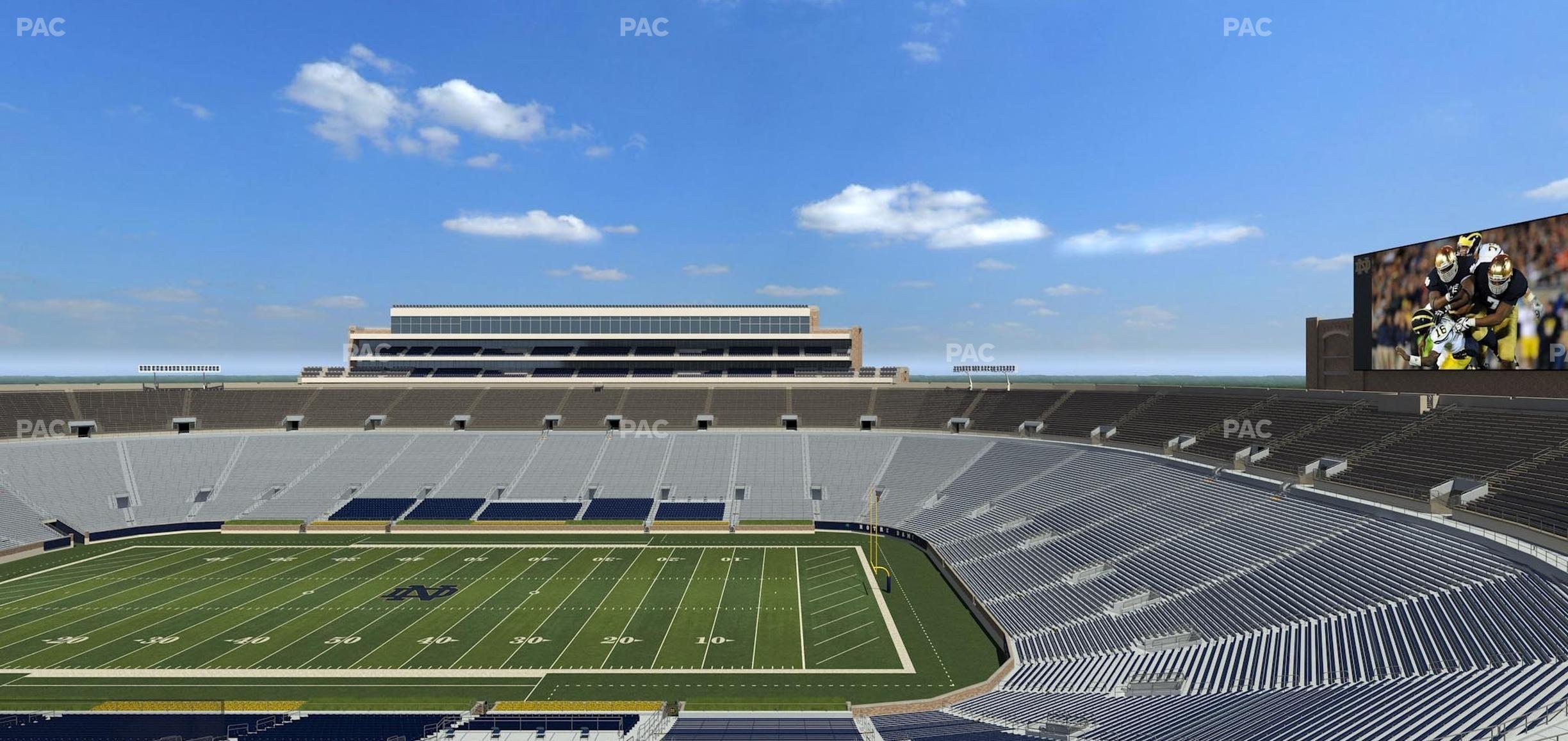 Seating view for Notre Dame Stadium Section Duncan Club 724