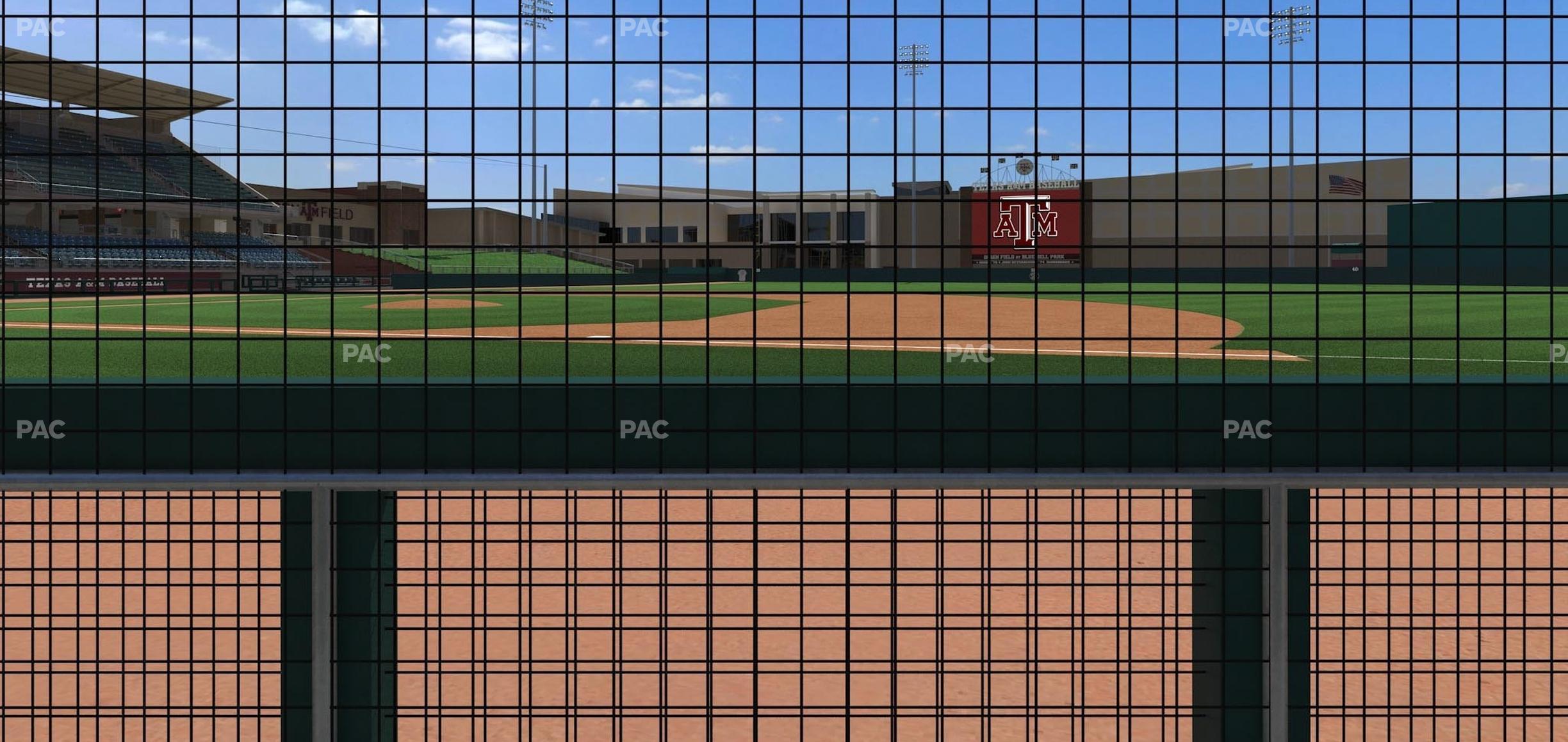 Seating view for Olsen Field at Blue Bell Park Section Dugout Suite 1