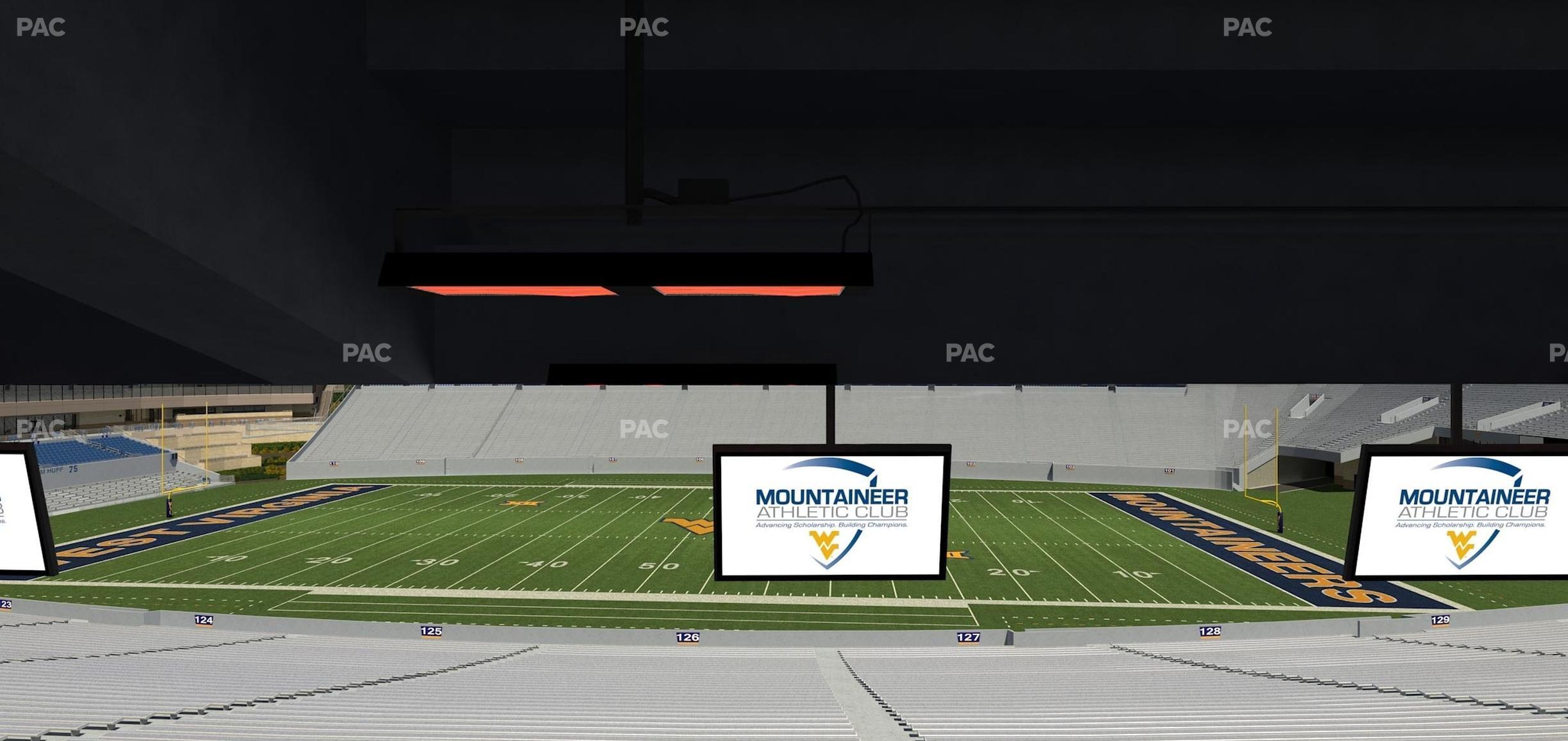 Seating view for Mountaineer Field at Milan Puskar Stadium Section Field Box 61