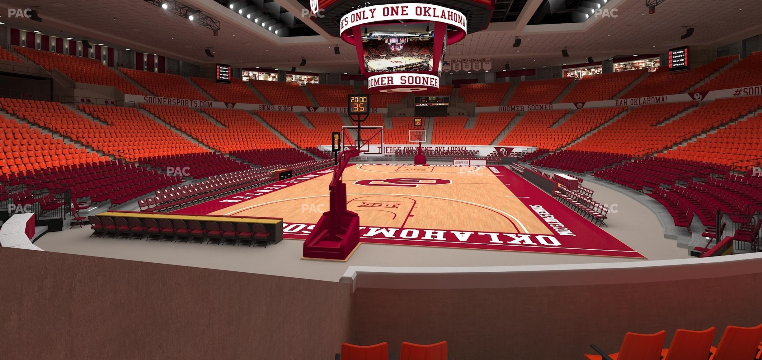 Seating view for Lloyd Noble Center Section 128